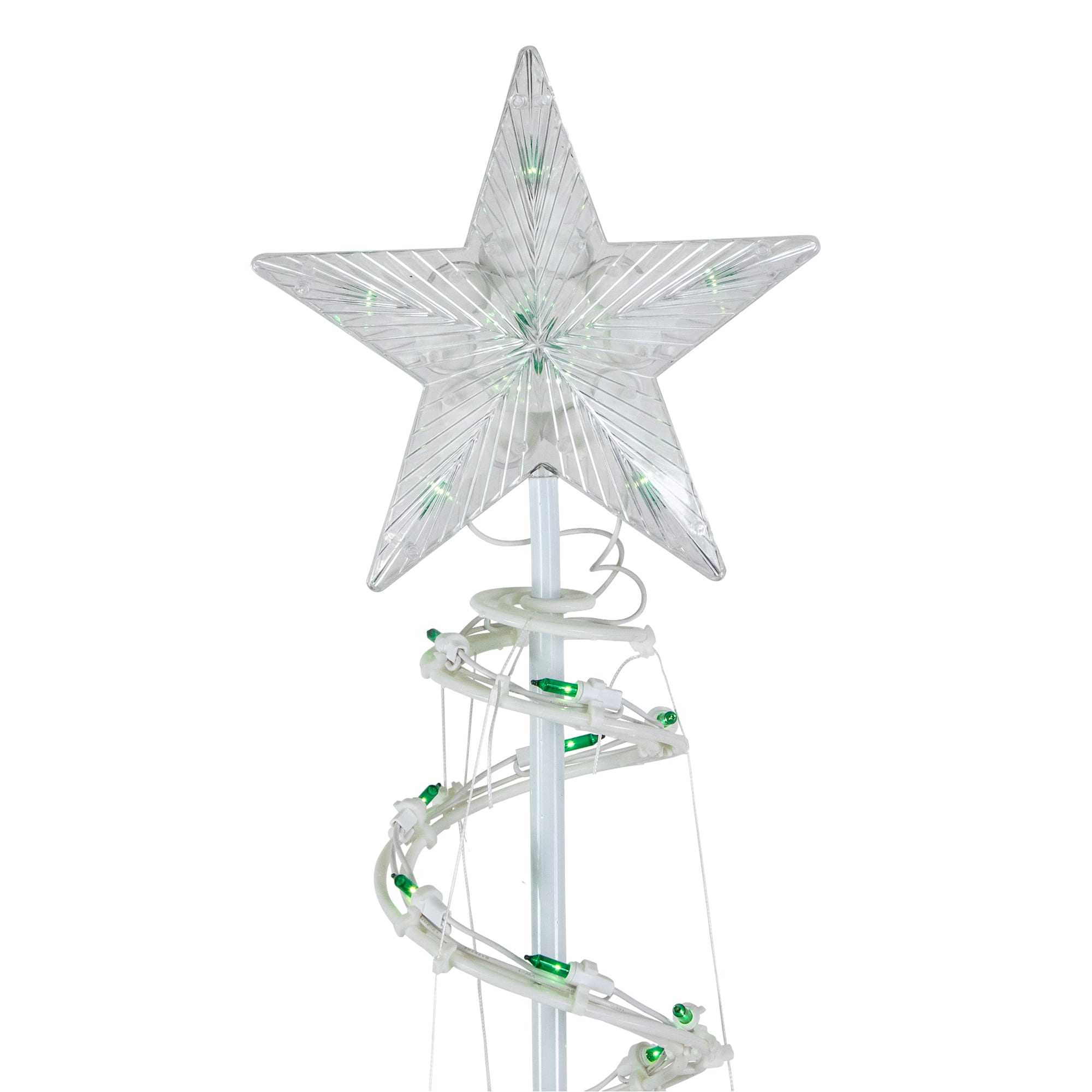 Green Lighted Spiral Christmas Trees Set