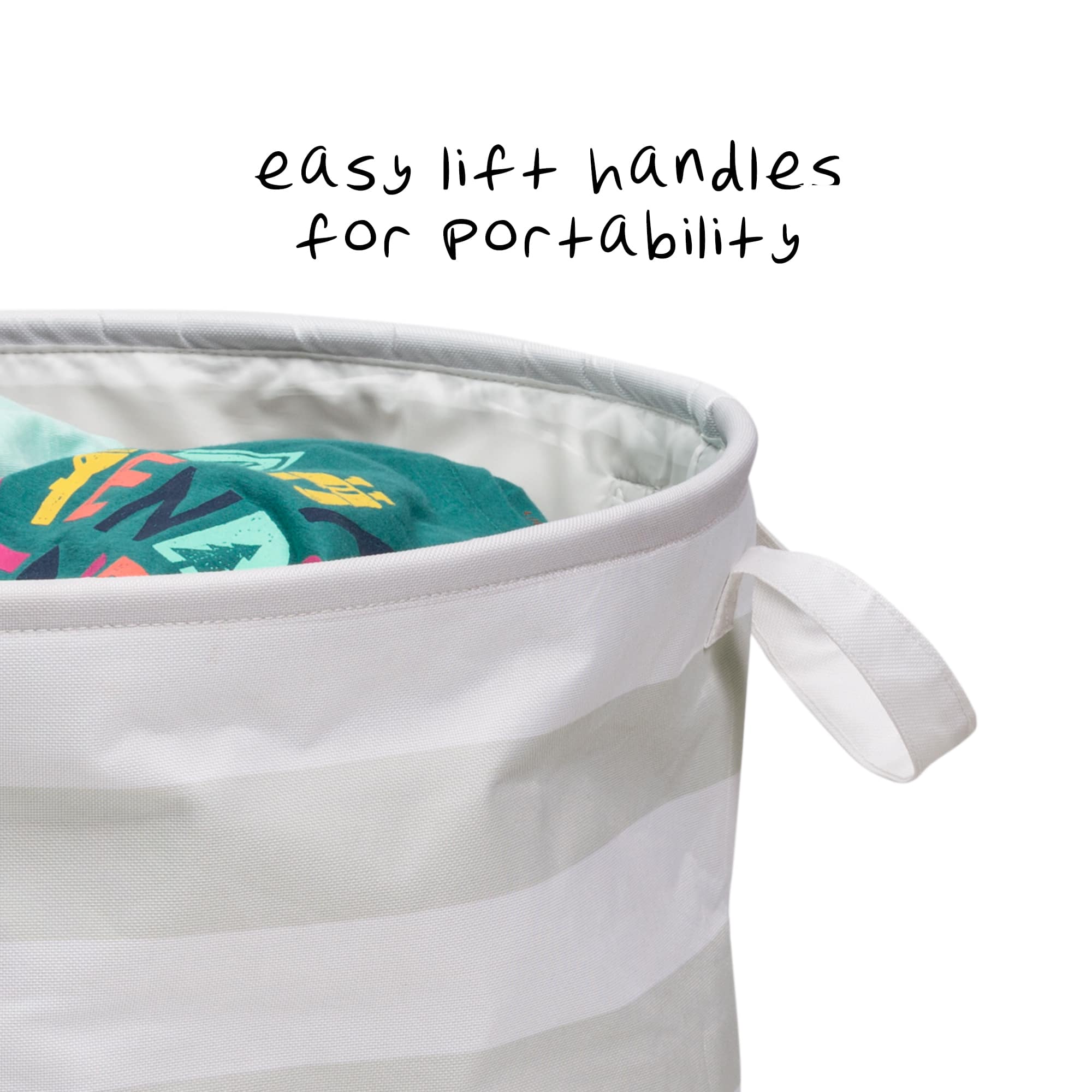 Honey Can Do 20&#x22; Gray Stripe Kids Hamper