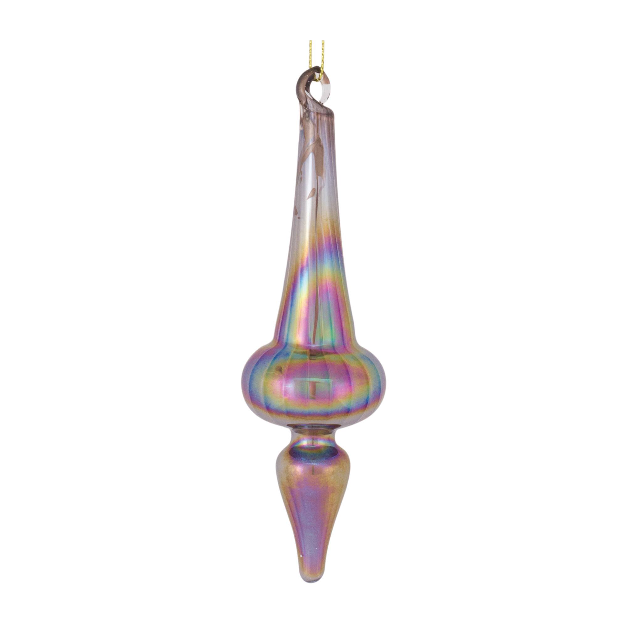 12ct. 6" Iridescent Glass Finial Drop Ornaments