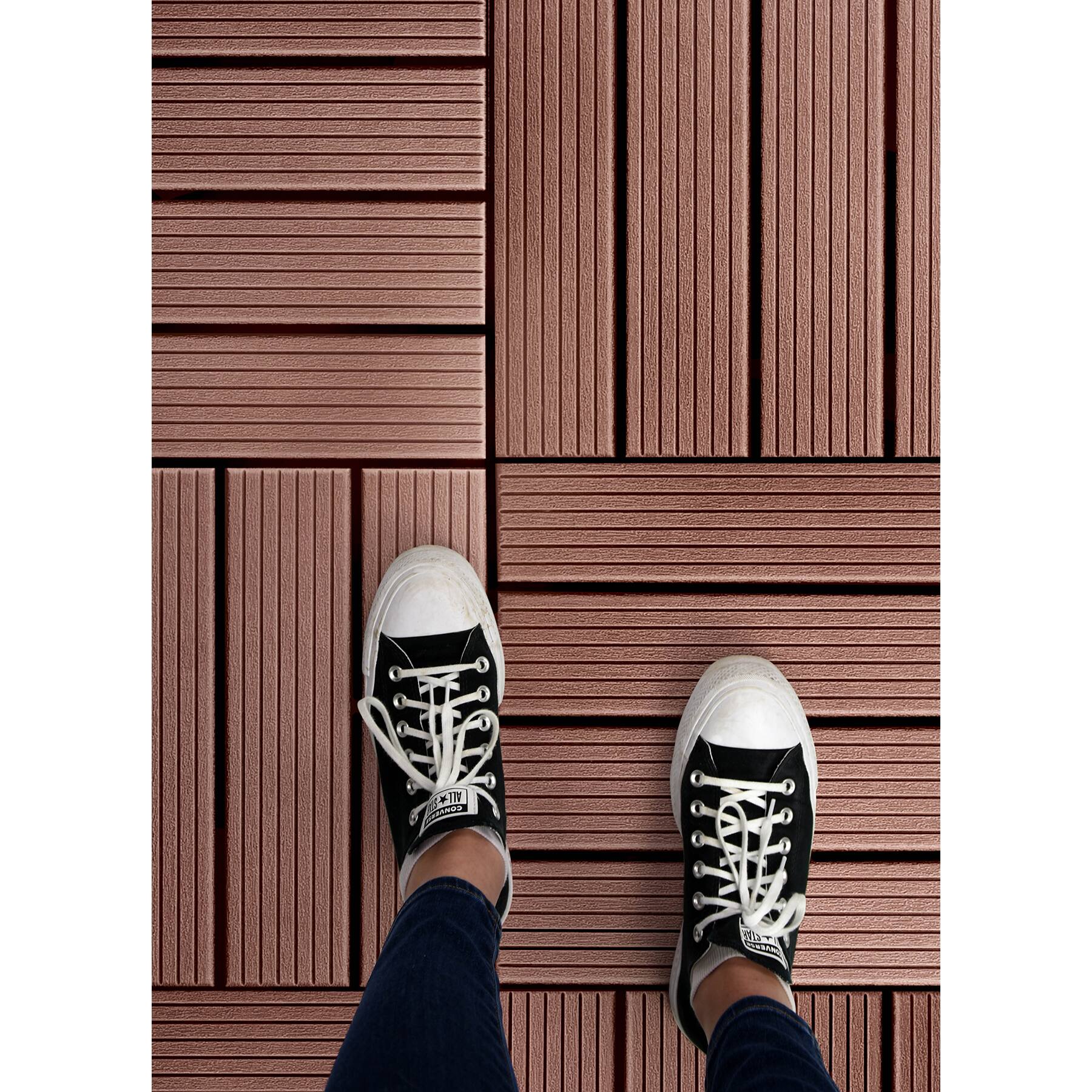FloorPops Straight Groove Interlocking Deck Tiles, 9ct.