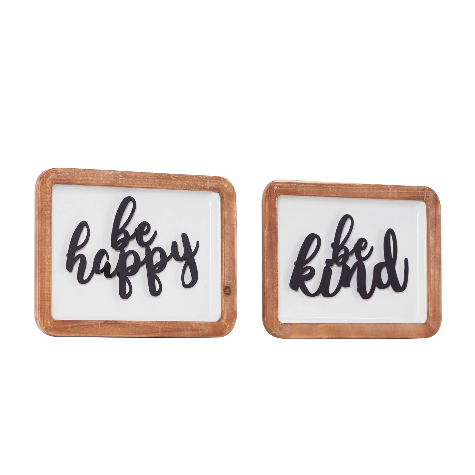 Set of 2 White Metal Farmhouse Wall Decor 14", 10"