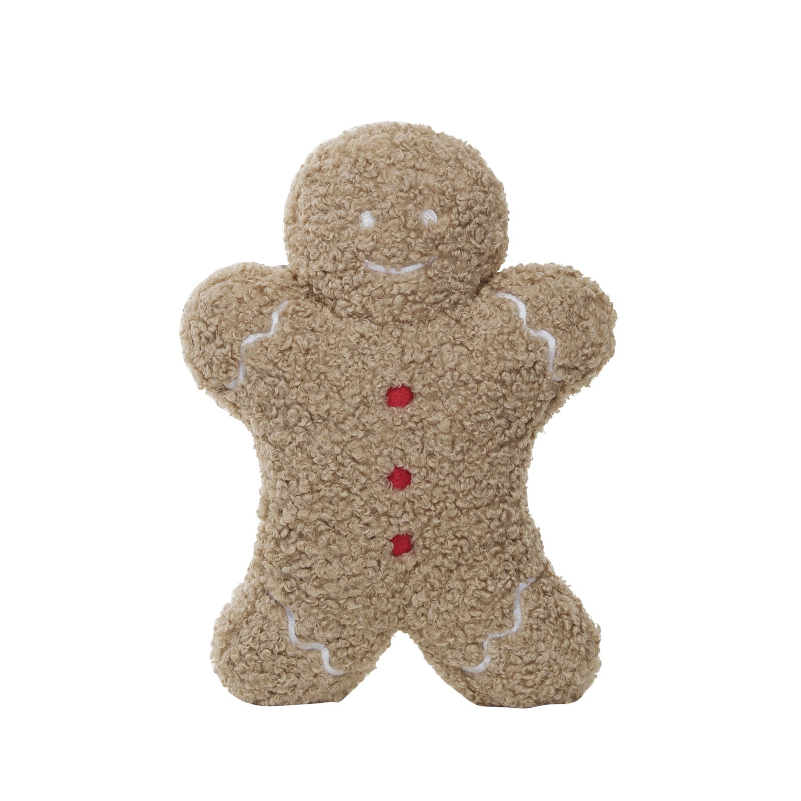 Hello Honey® 14.5" Brown Fabric Bouclé Gingerbread Man Shaped Pillow