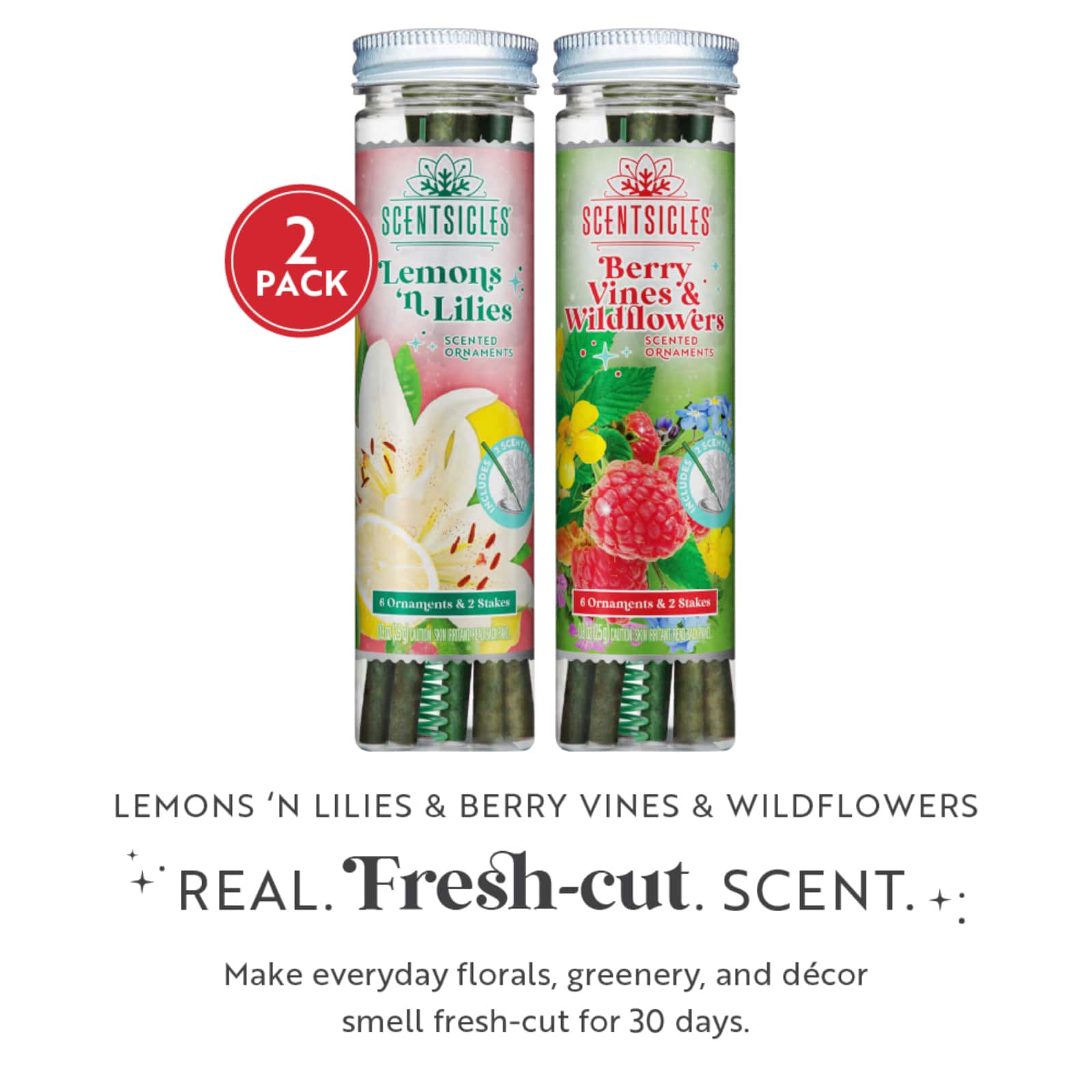 Scentsicles Stick Lemon 'n Lilies and Berryvines & Wildflowers, 2 pack of 6