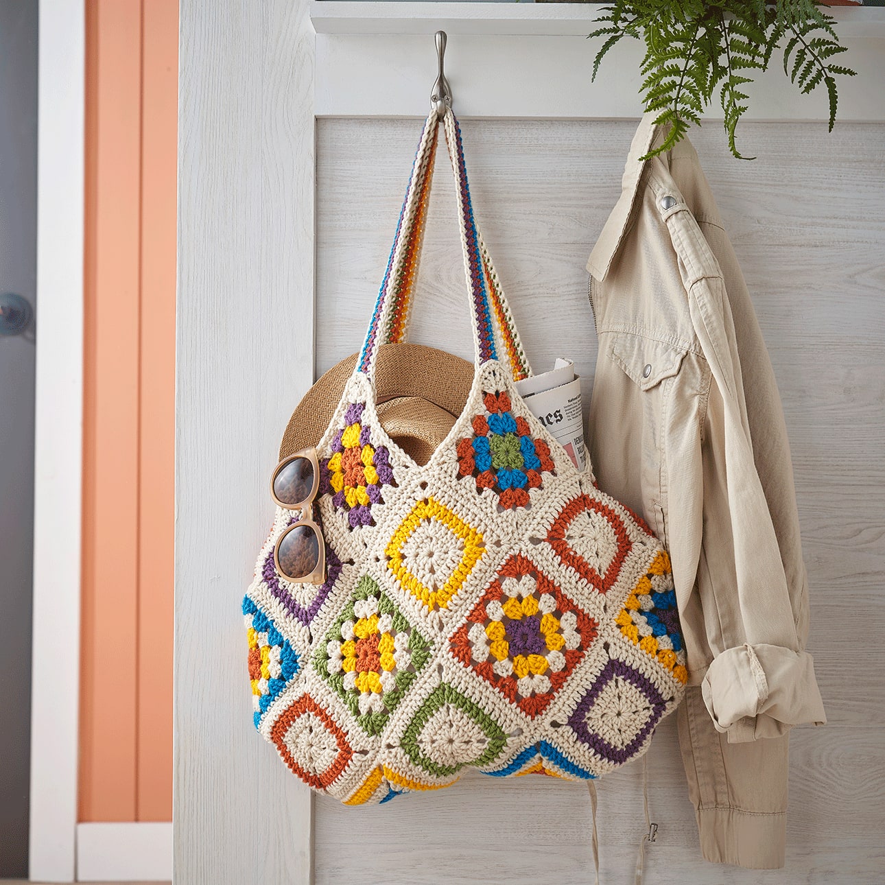 Crochet Specia Bag mix of Leather and Yarn for a Charming 