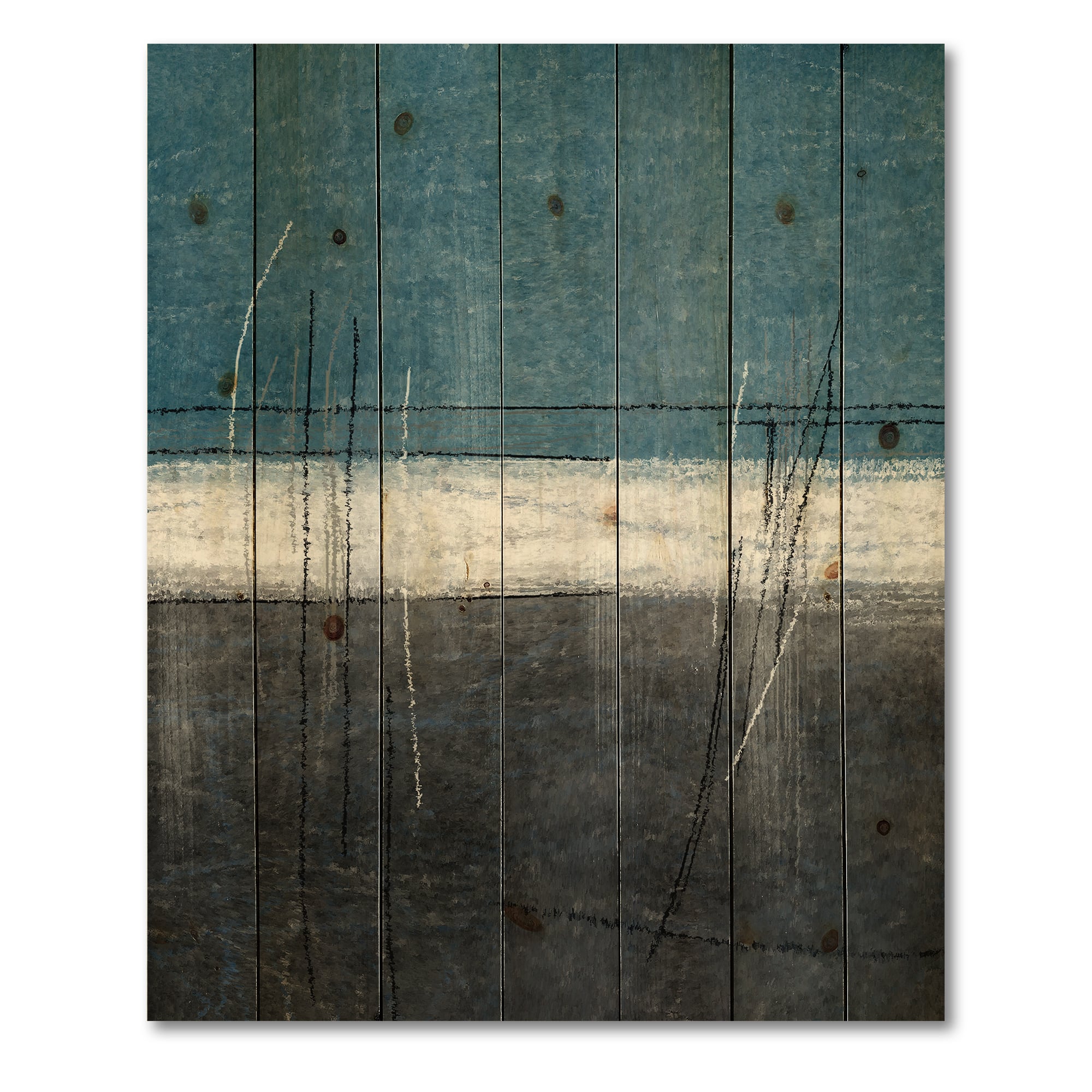 Designart - Teal Meets Grey Abstract Art