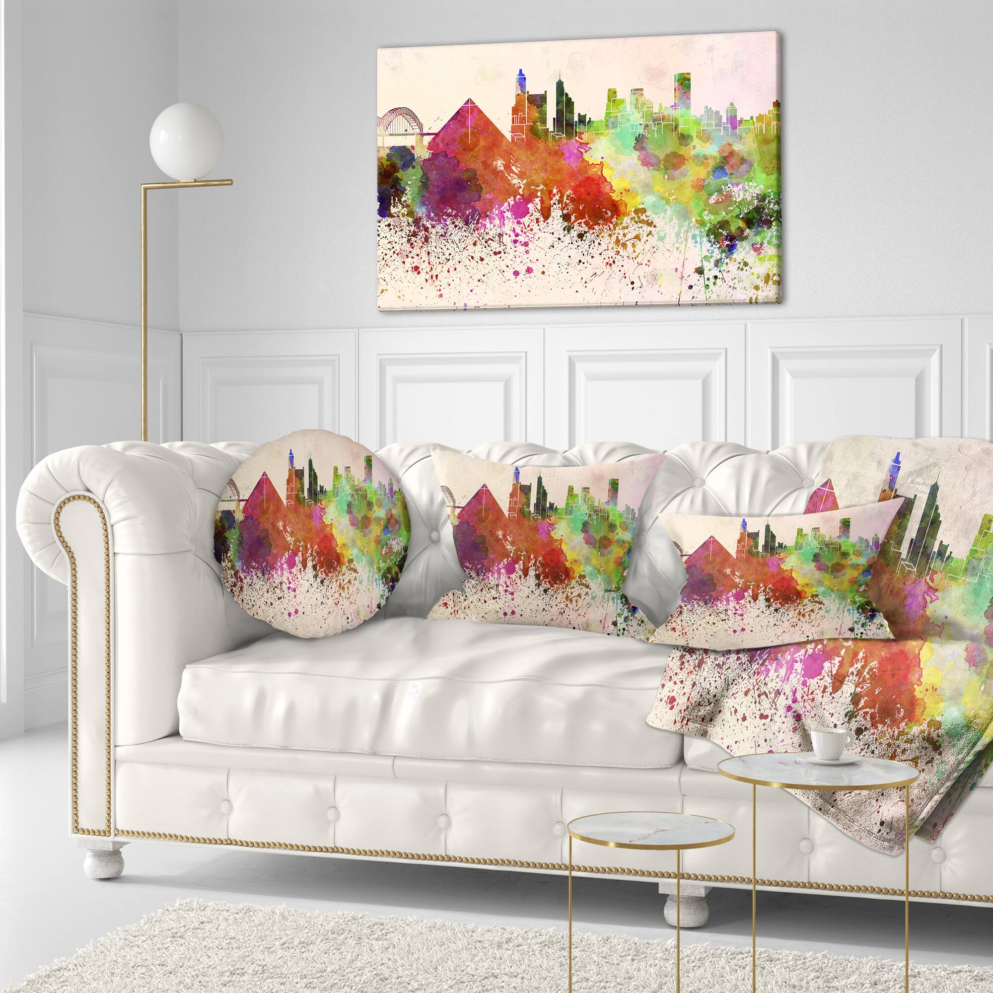 Designart - Memphis Skyline - Cityscape Canvas Artwork Print