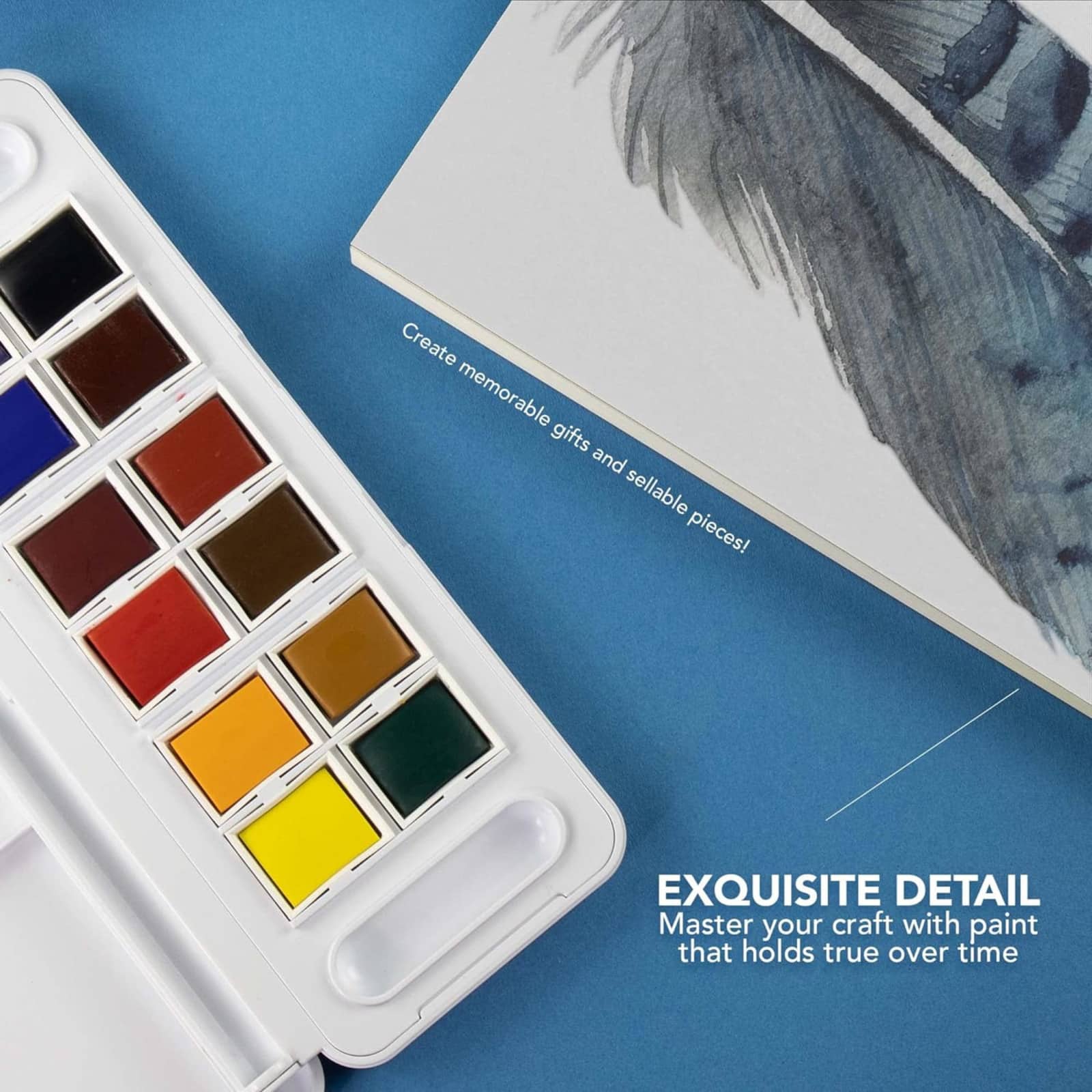 Daler-Rowney® Aquafine Half Pan Travel 12 Color Watercolor Set