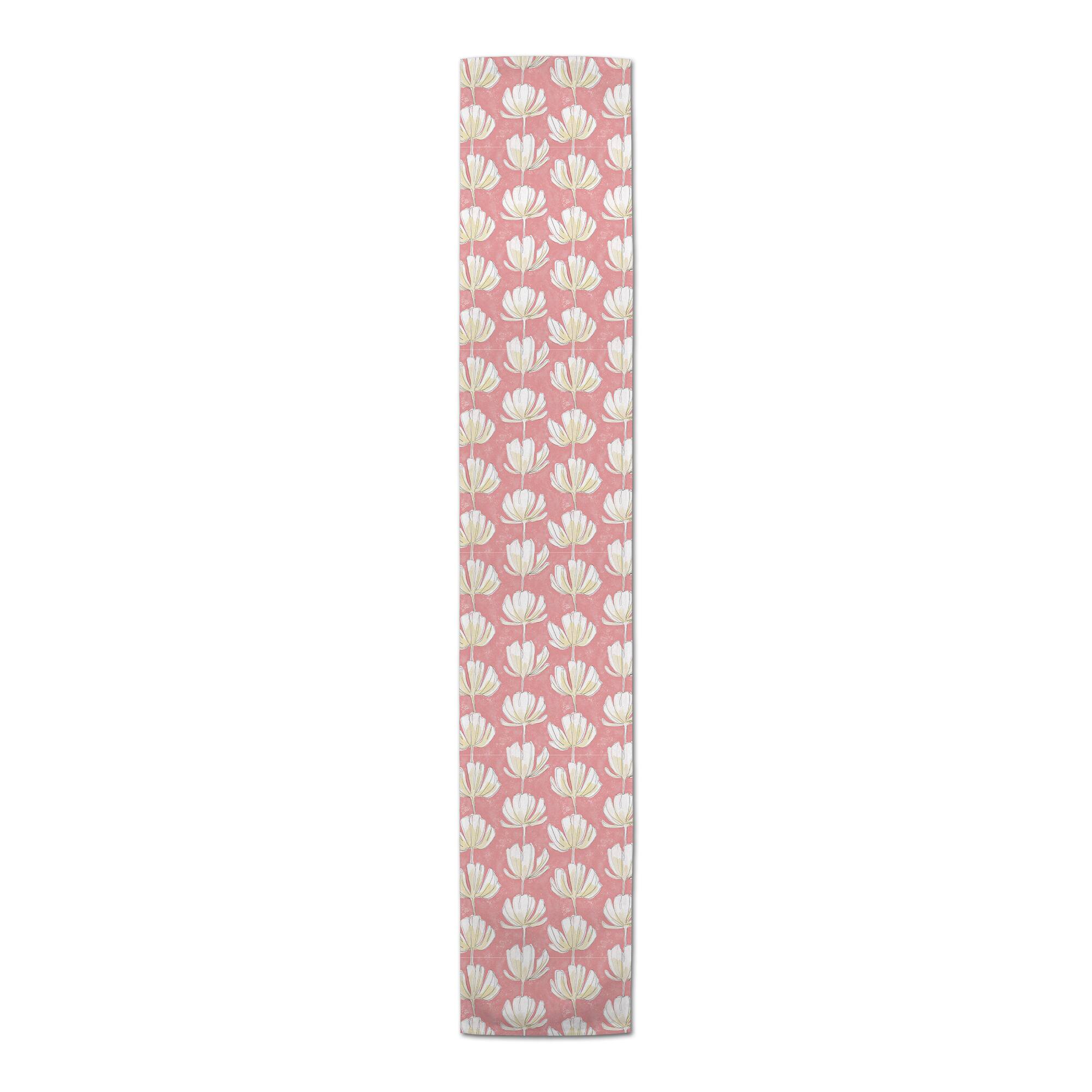 Pink Floral Pattern 16" x 72" Cotton Twill Runner
