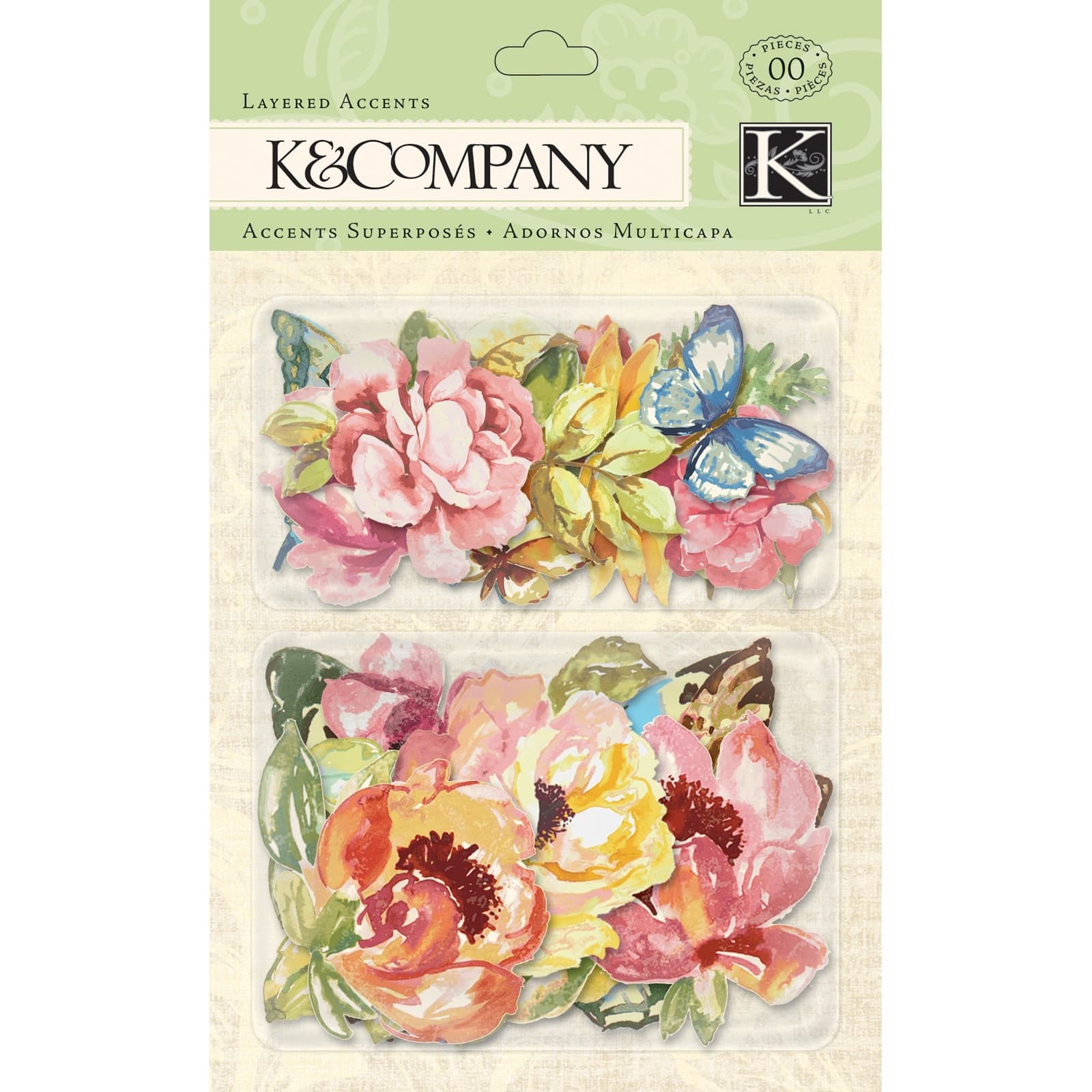 Watercolor Layered Accents 2/Pkg-Floral