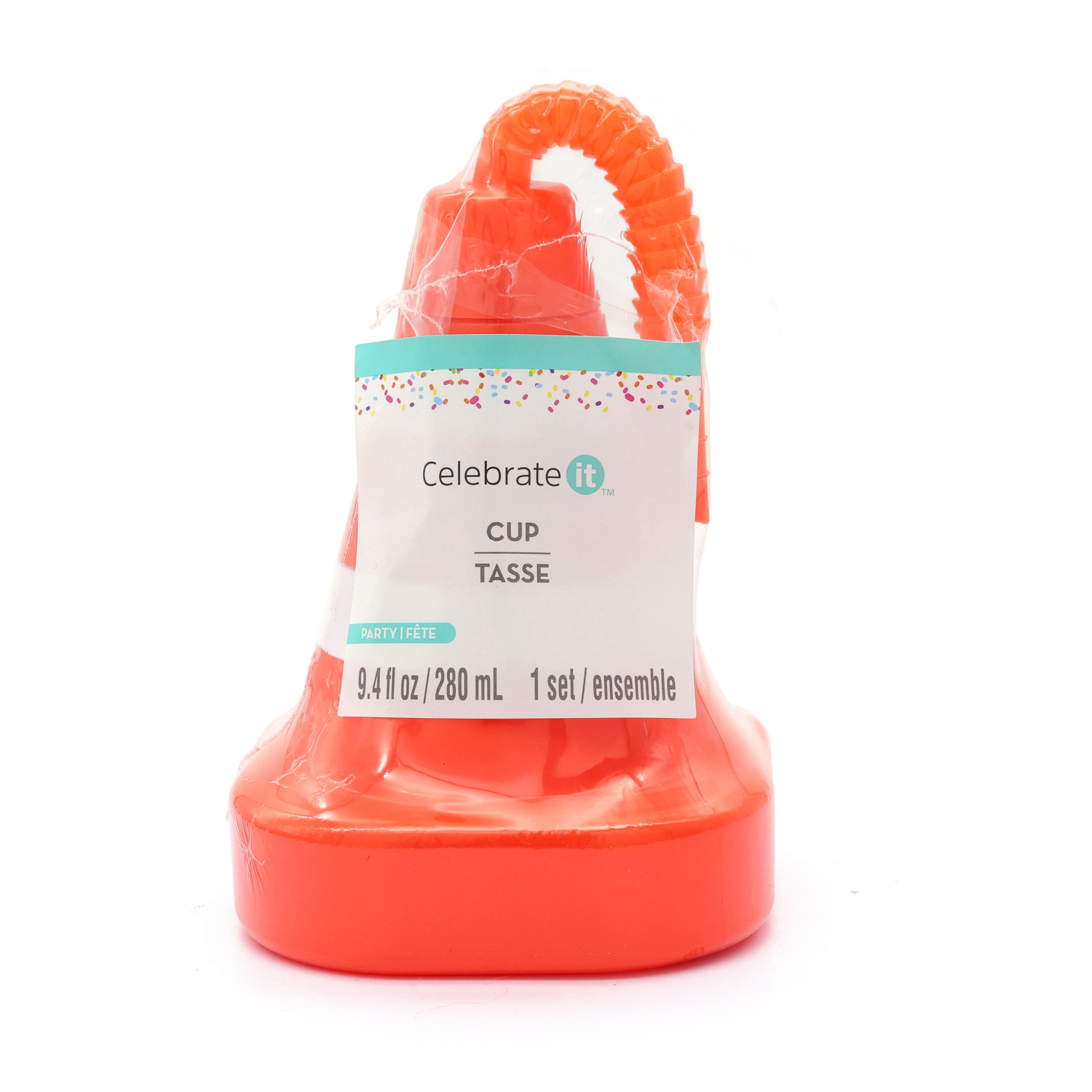 9.5oz. Orange &#x26; White Cone Cup by Celebrate It&#x2122;