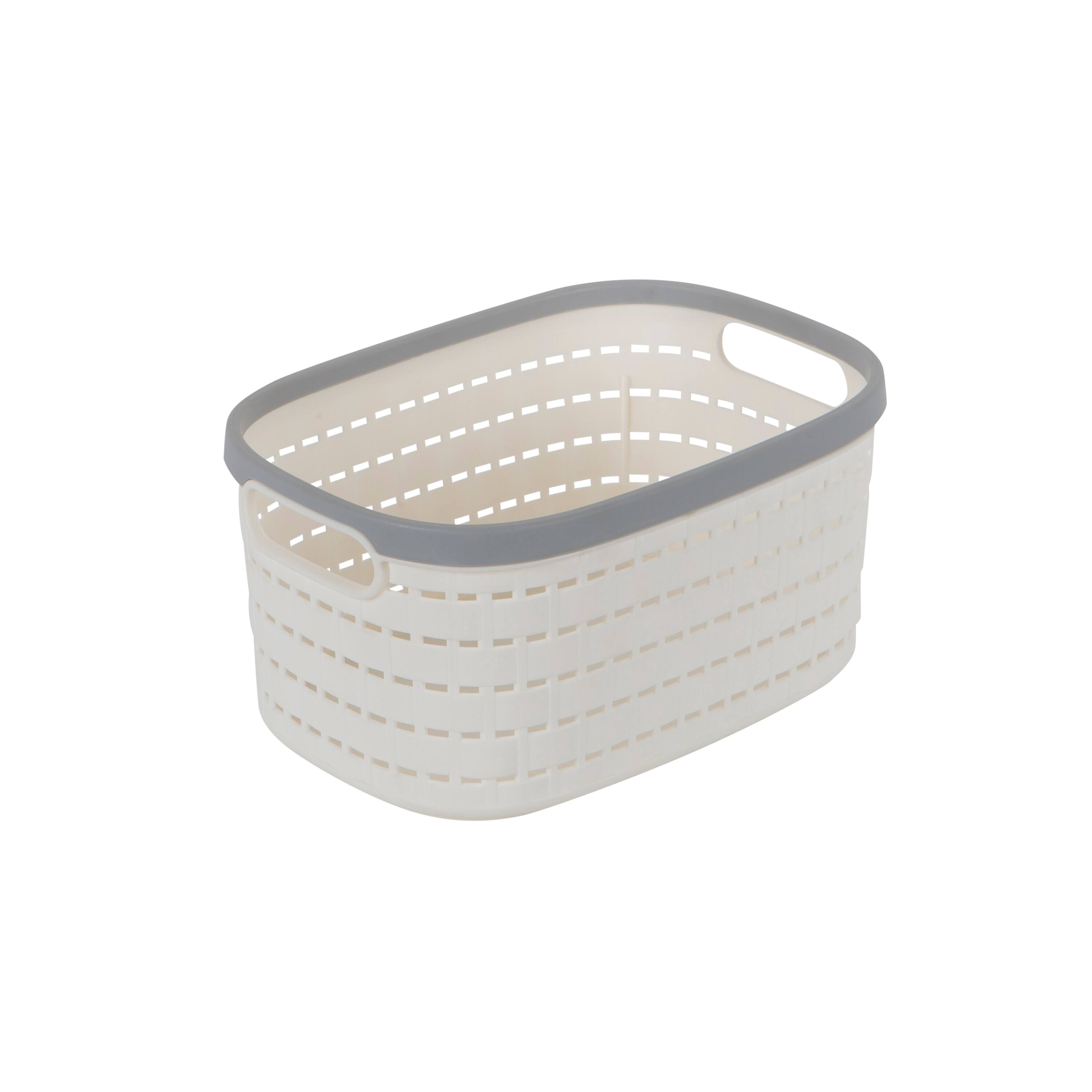 Simplify Small White Basket Storage Tote, 3ct.