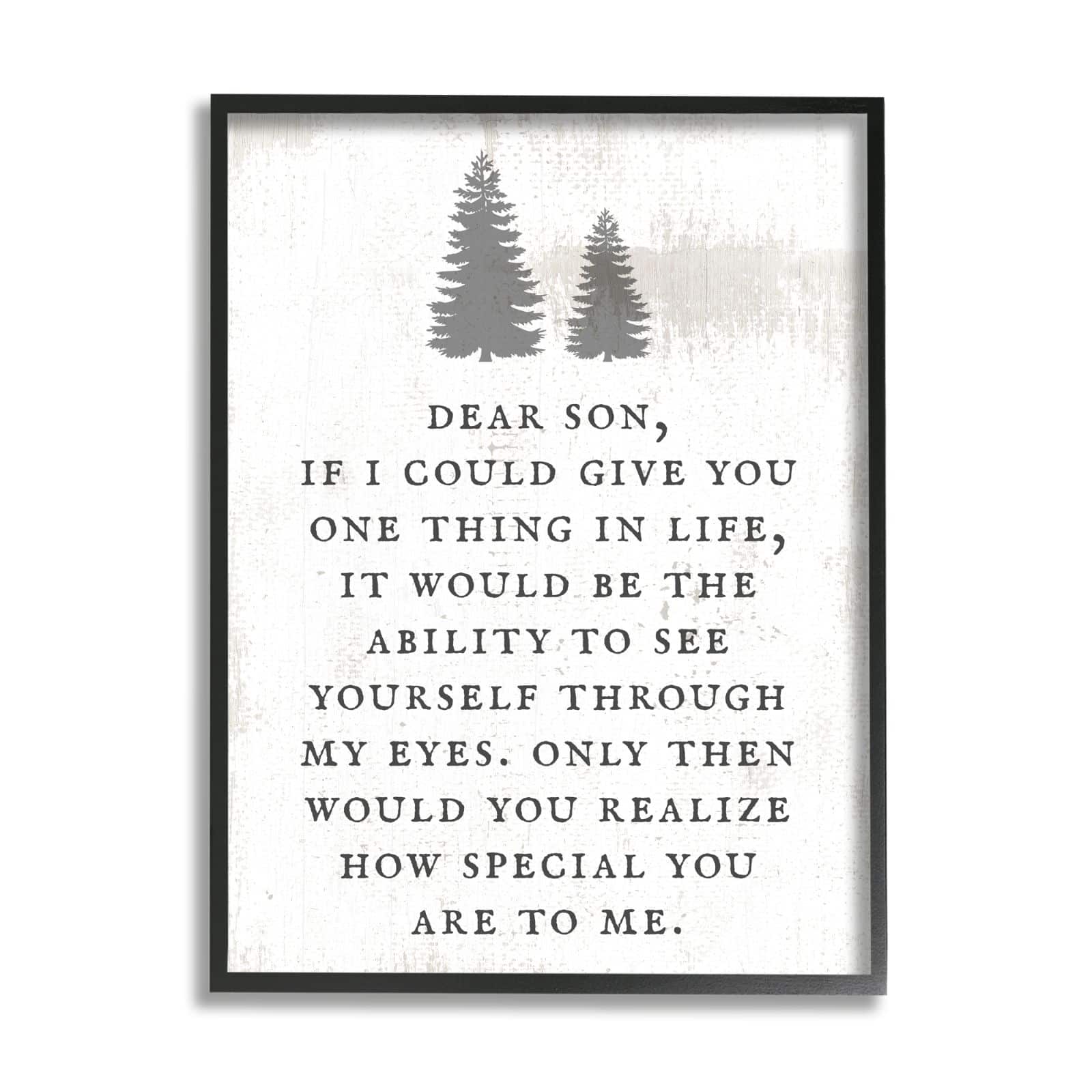 Stupell Industries Dear Son How Special You Are Phrase Rustic Forest Framed Wall Art