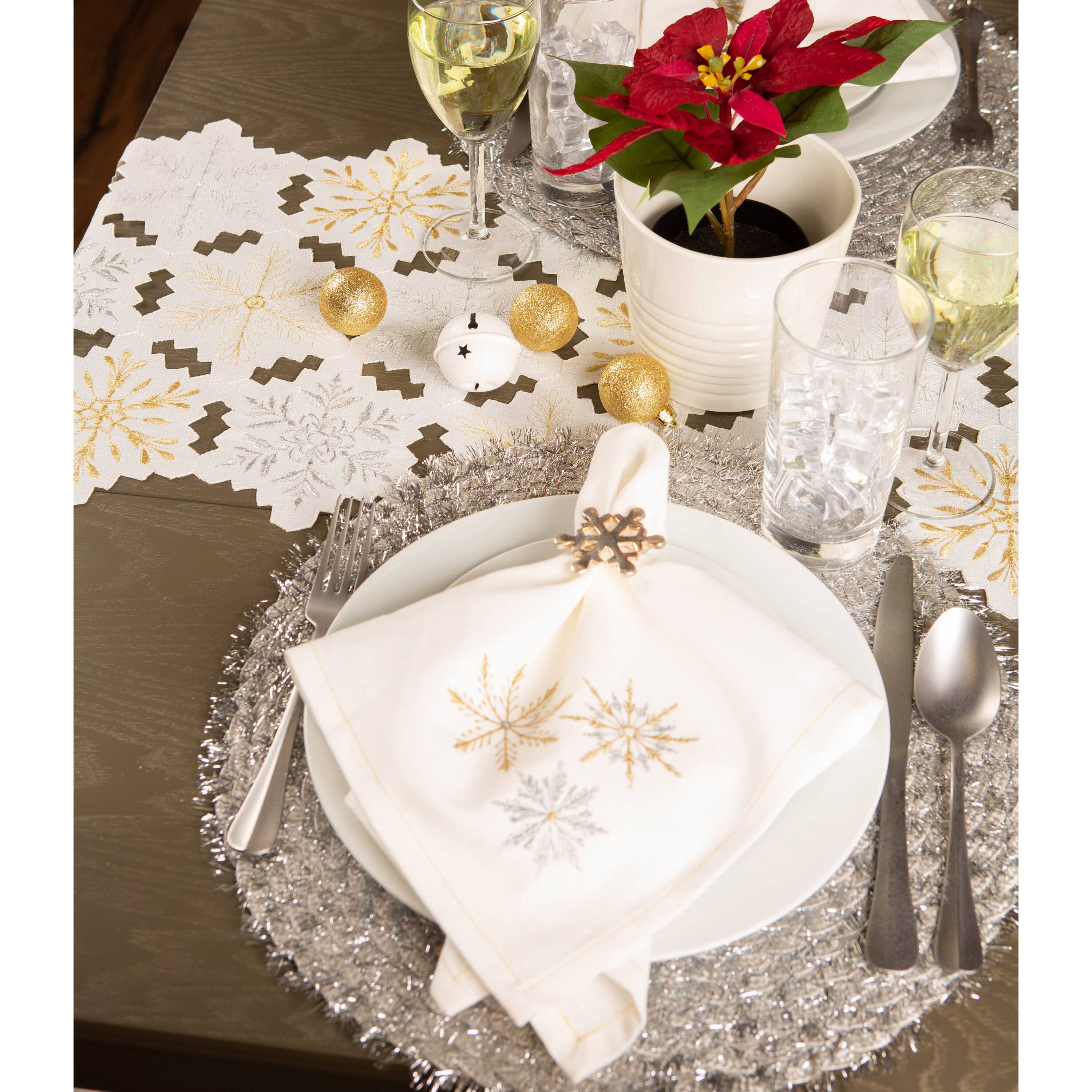 DII&#xAE; Sparkle Snowflakes Embroidered Napkins, 6ct.