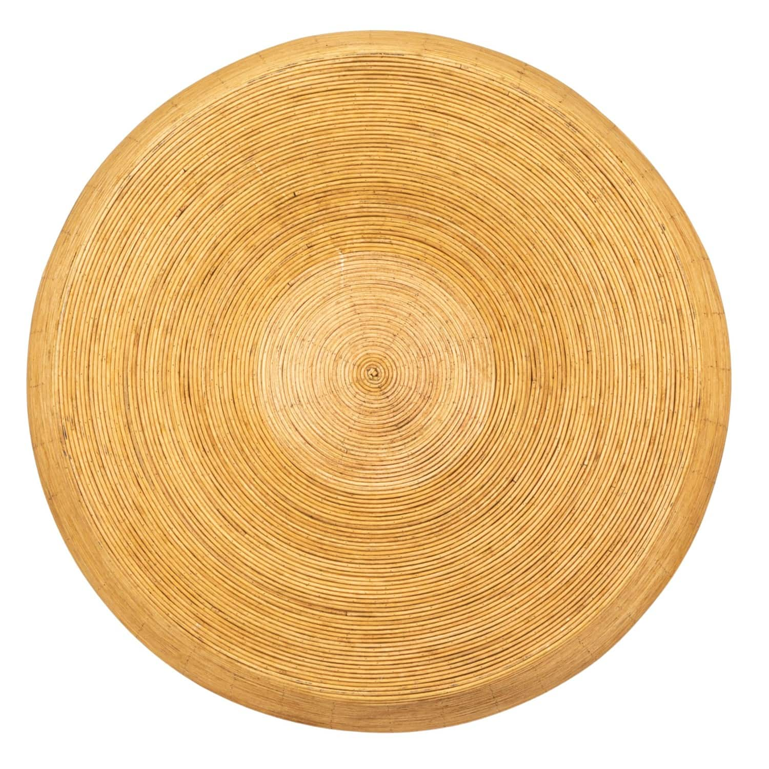 18&#x22; Natural Wide Rattan Round Accent Table