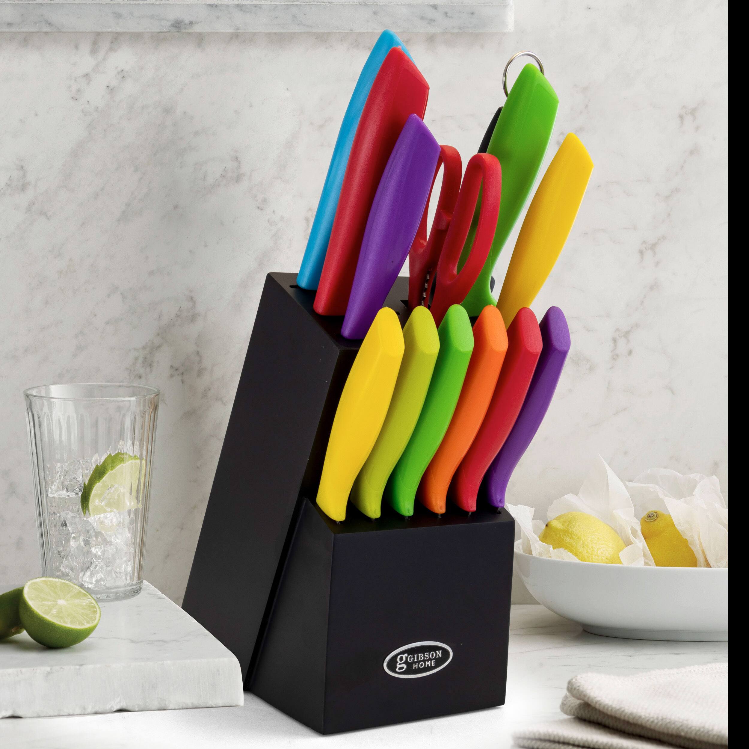 Gibson Home Color Vibes 14-Piece Cutlery Knife Set