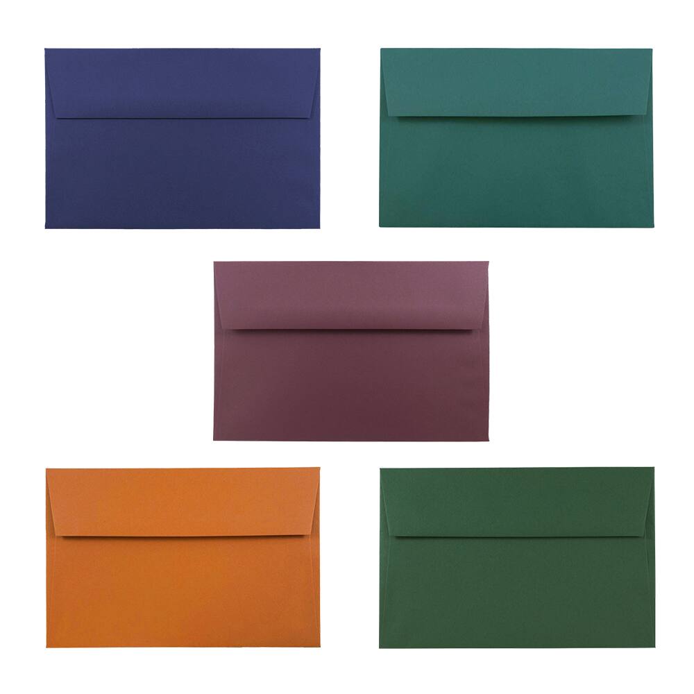 JAM Paper 6&#x22; x 9&#x22; Assorted Colors Premium Invitation Envelopes, 125ct.