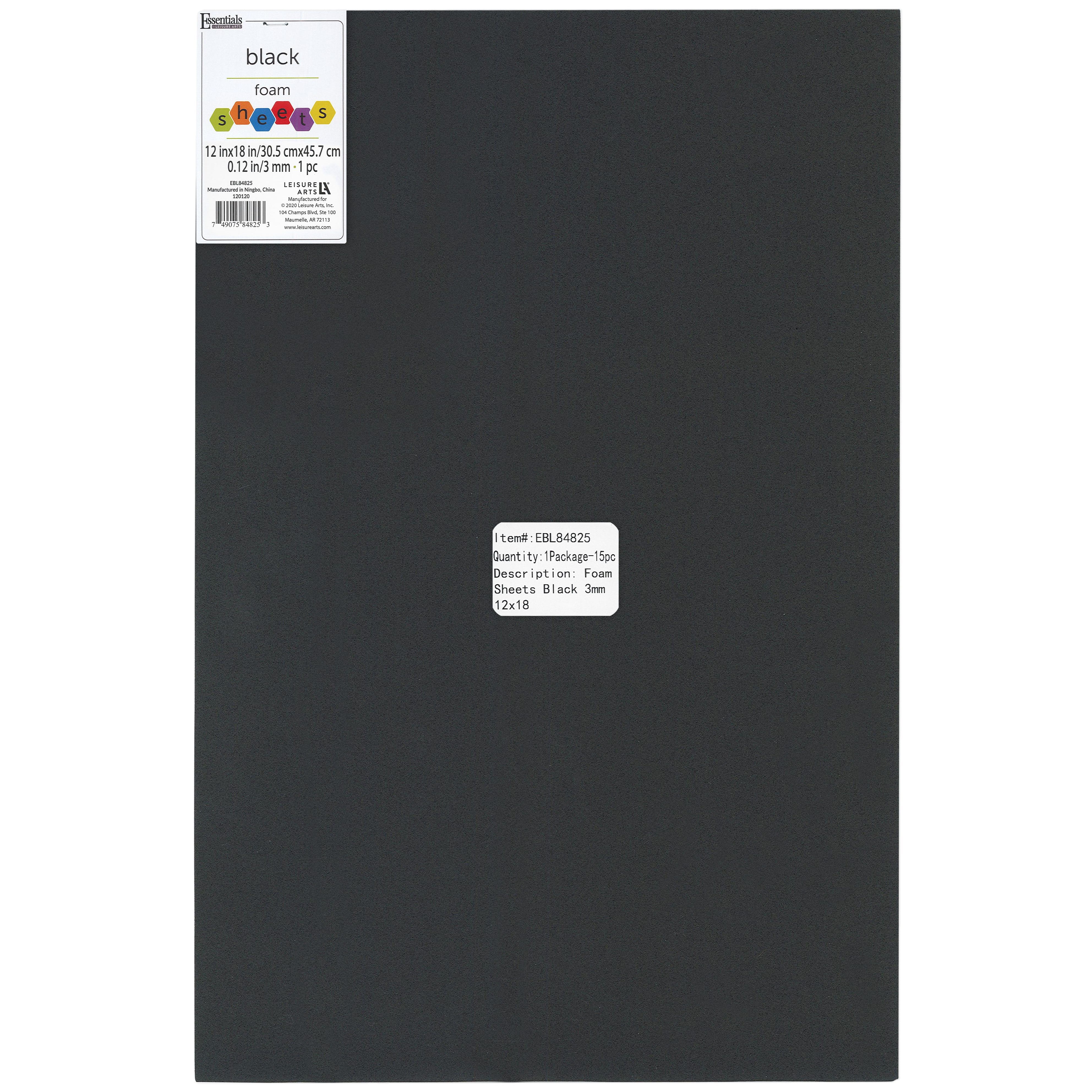 Essentials by Leisure Arts Black Foam Sheets, 15ct.