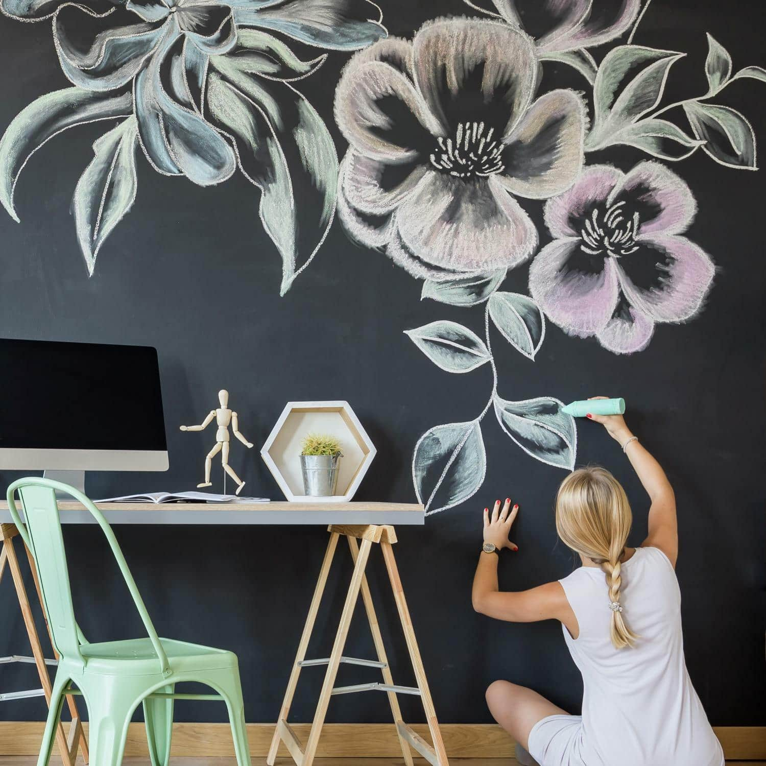 RoomMates Chalkboard Peel &#x26; Stick Wallpaper