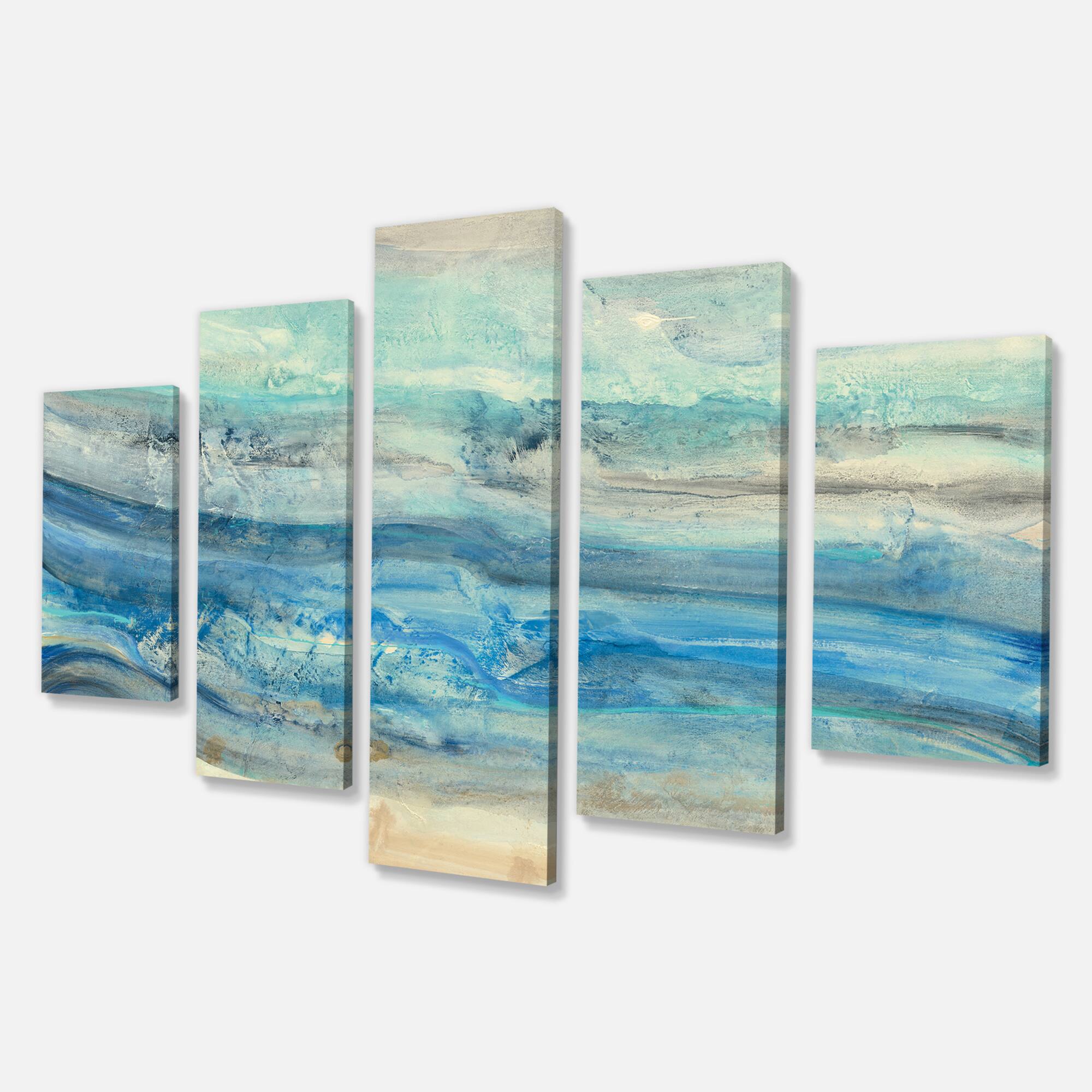 Designart - Ocean Mineral Waves - Nautical & Coastal Canvas Art