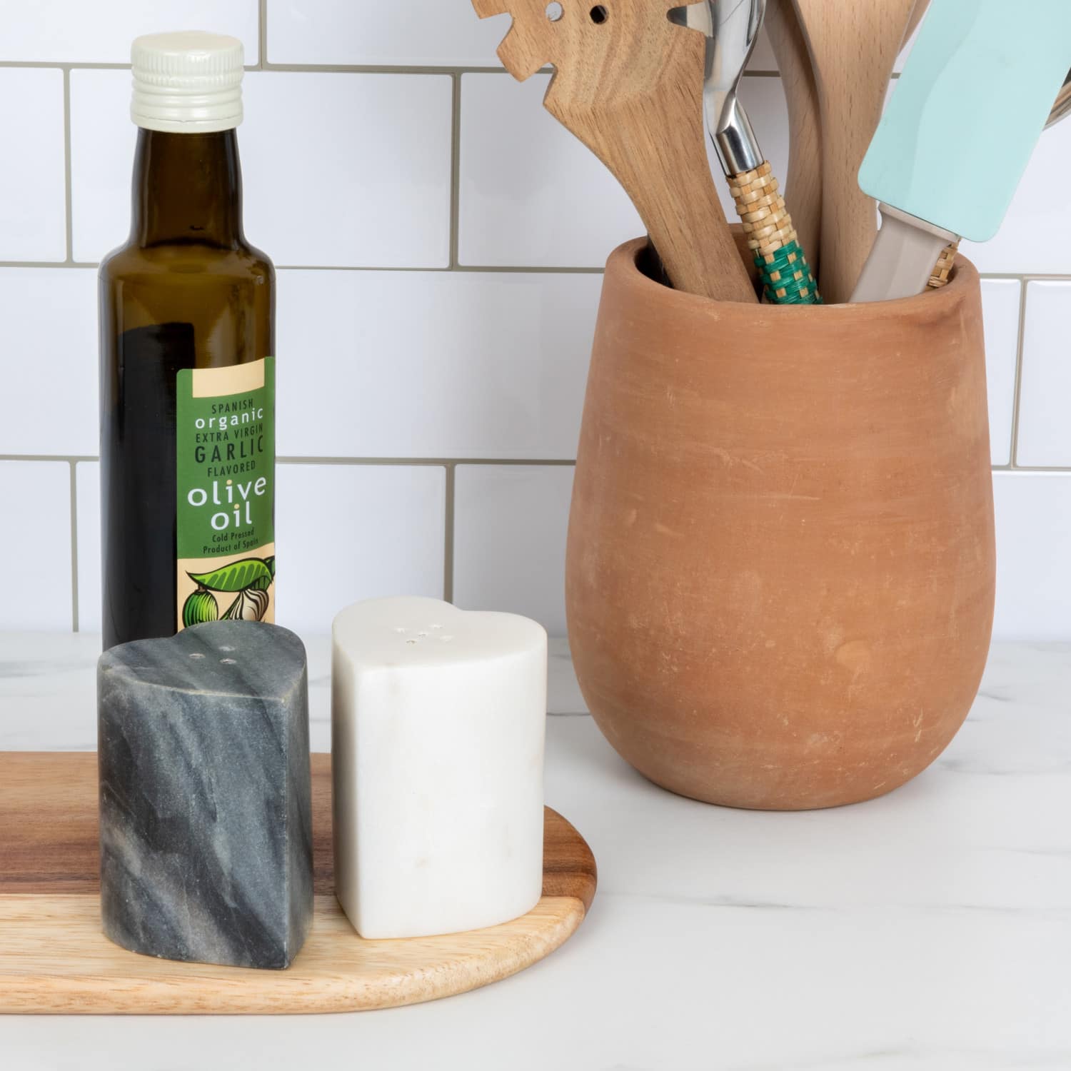 Hello Honey® Heart-Shaped Marble Salt & Pepper Shakers Set