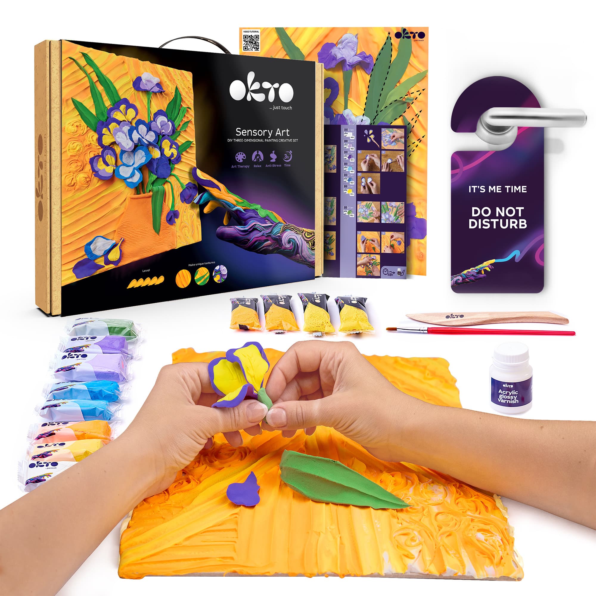 OKTO Sensory Art 3D Vincent Van Gogh Irises Clay Painting Kit