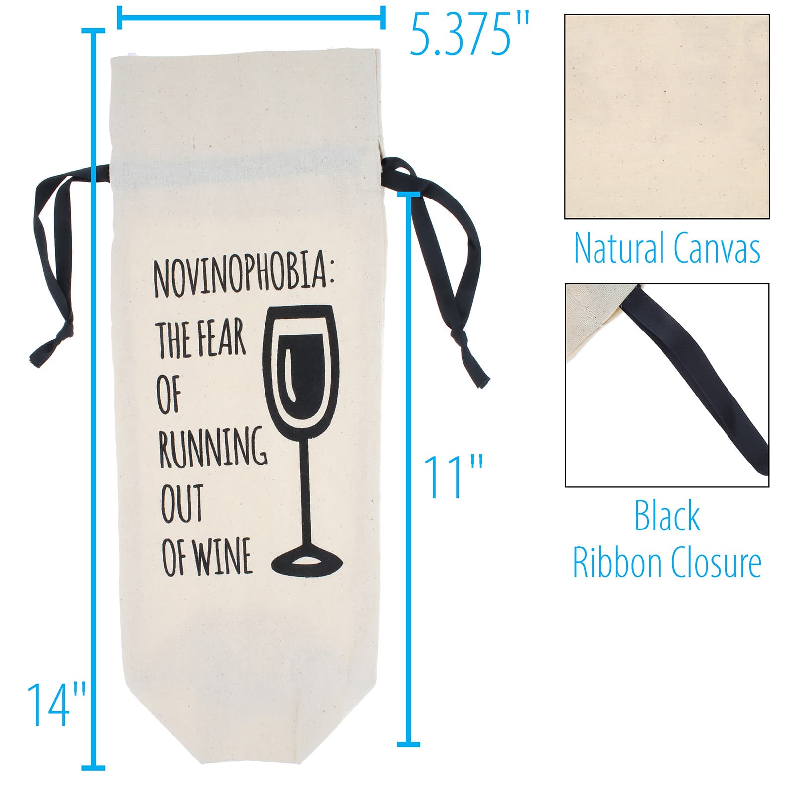 Personality Case&#x2122; Novinophobia Canvas Wine Bag