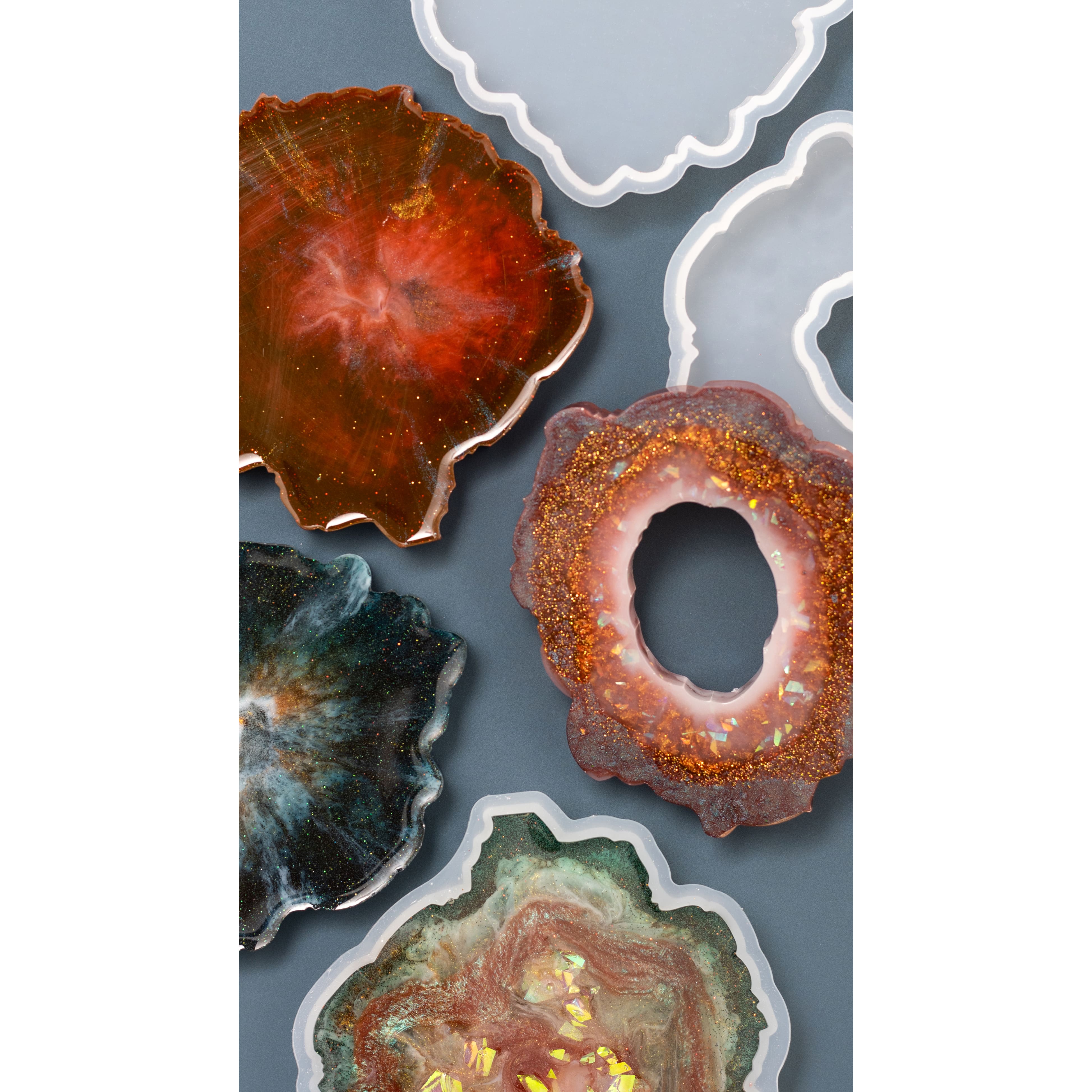 Agate Square Silicone Mold, Geode Slice Coaster, For Resin and Acrylic Pour  - DI