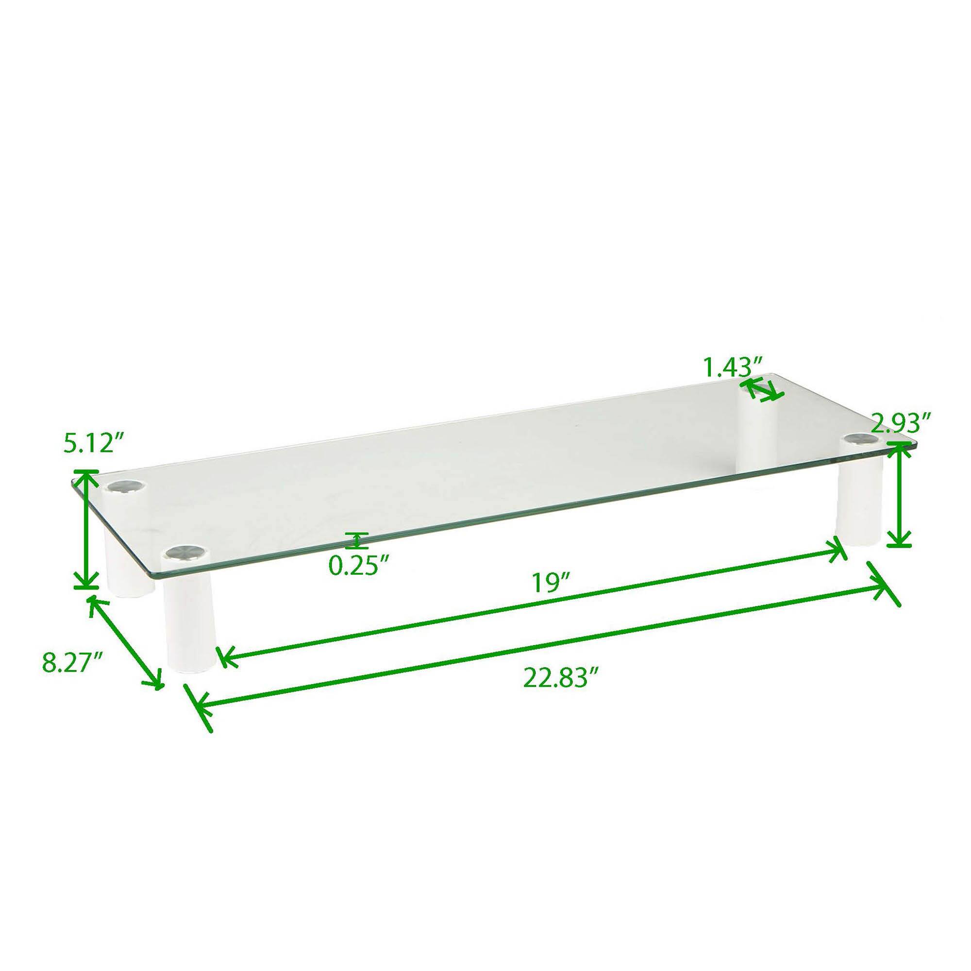 Mind Reader Clear Glass Monitor Stand Riser