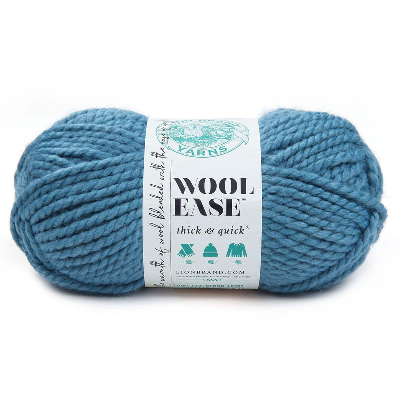 Lion Brand Yarn Wool-Ease Thick & Quick Yarn, Soft and Bulky Yarn for  Knitting, Crocheting, and Crafting, 1 Skein, Blossom
