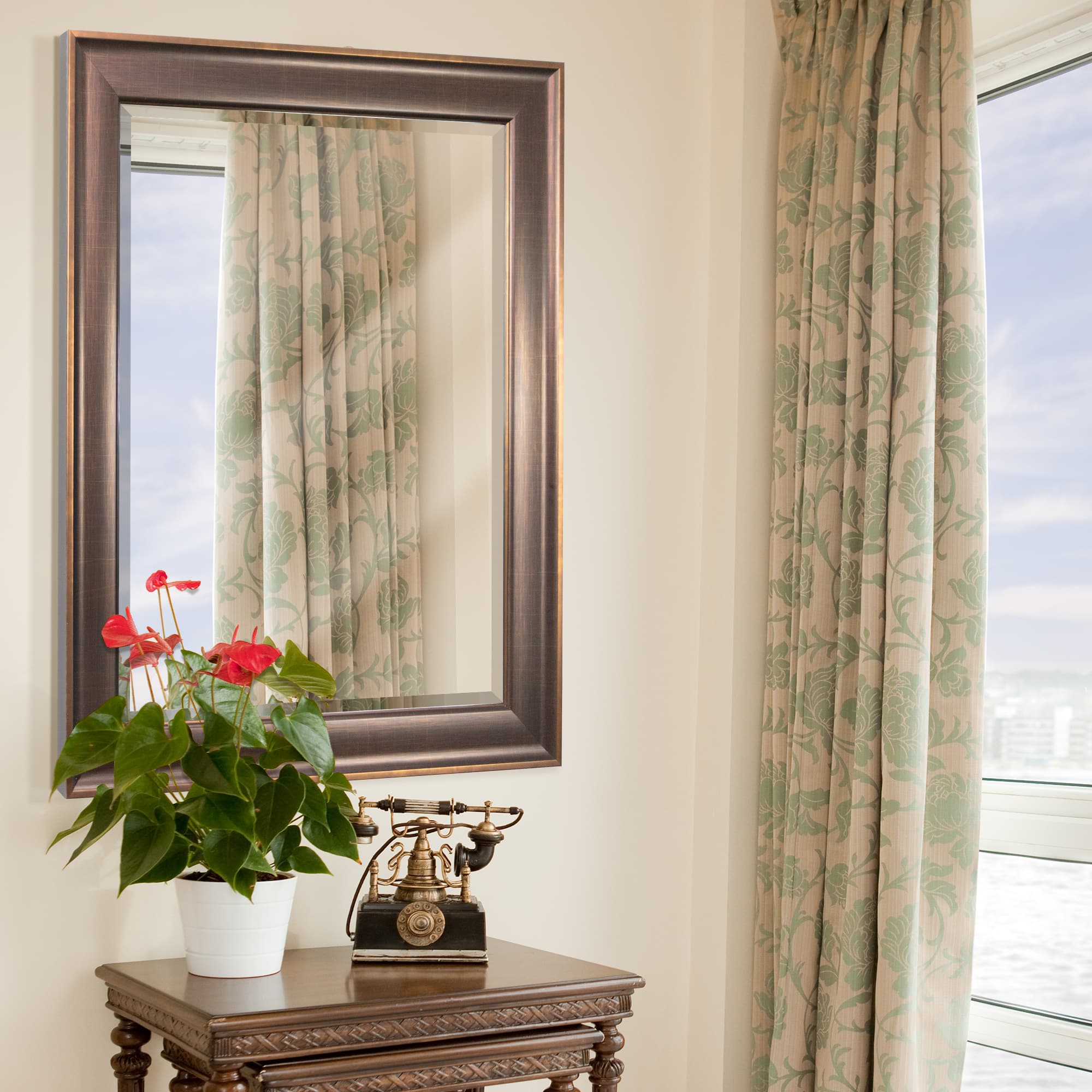 Head West&#xAE; 34&#x22; Oil Rubbed Bronze Framed Beveled Vanity Wall Mirror