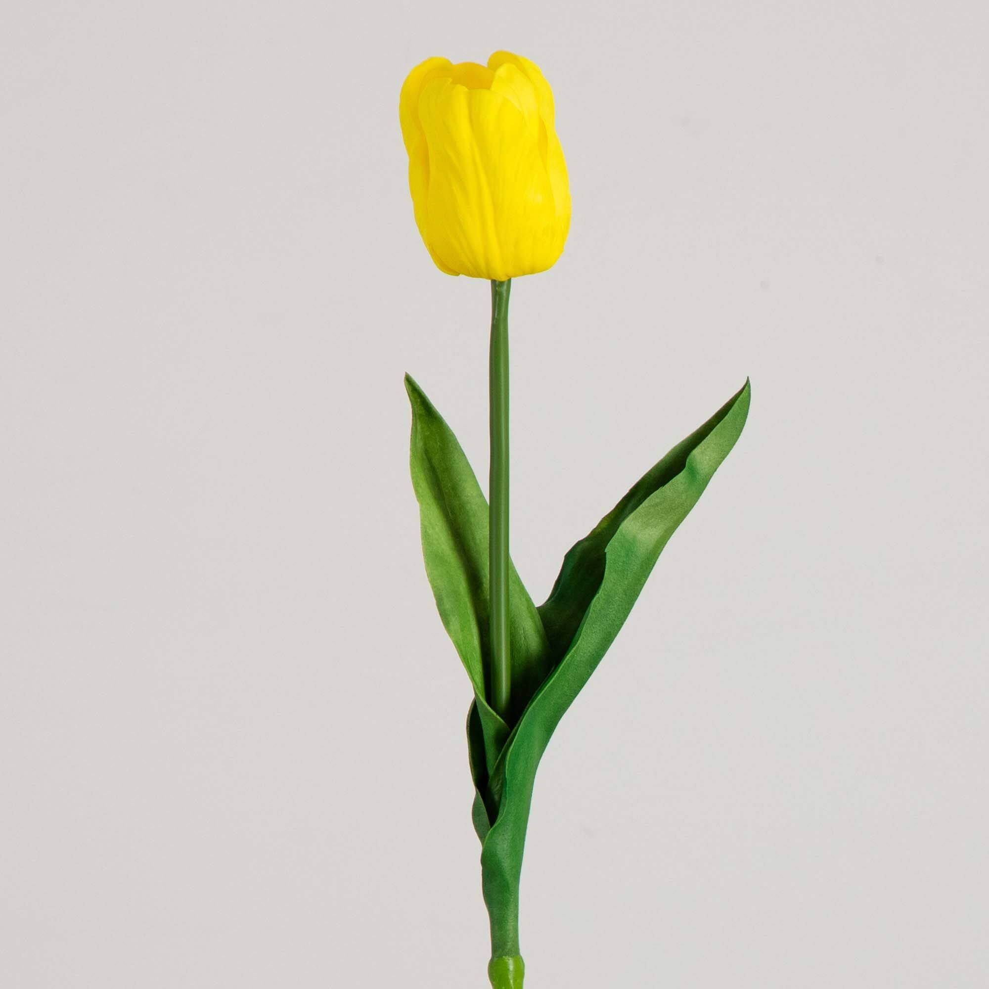 25&#x22; Yellow Tulip Flower Stems, 3ct.