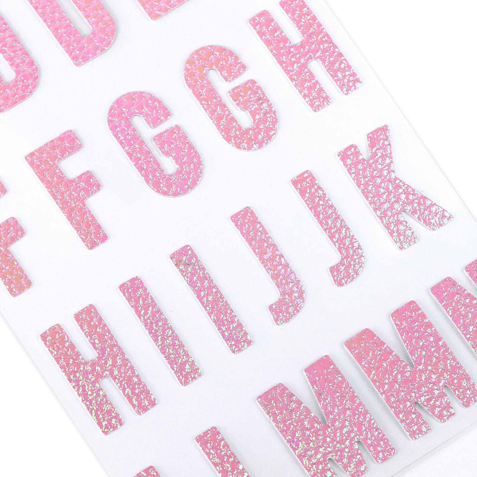12 Pack: Pink Iridescent Fabric Alphabet Stickers by Recollections™