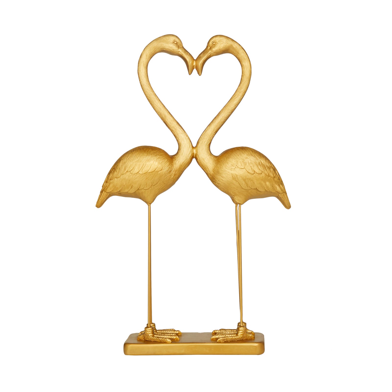 Gold Resin Eclectic Flamingo Sculpture 24&#x22; x 15&#x22; x 5&#x22;