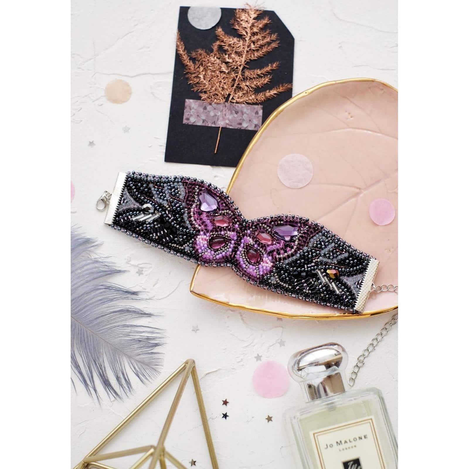 Abris Art Decoration Purple Wave Bead Embroidery Kit