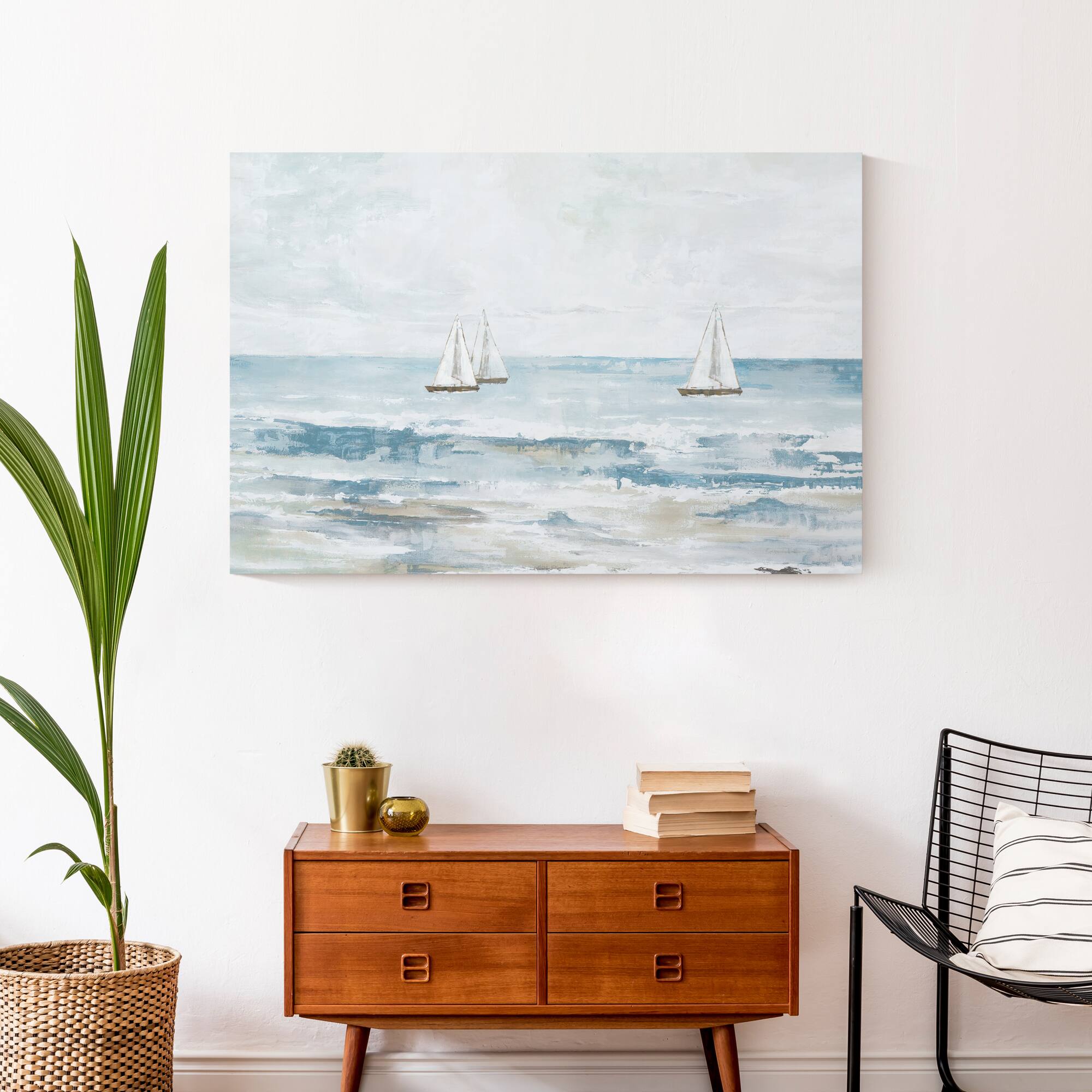 Painted Abstract Seascape Canvas Wall Art