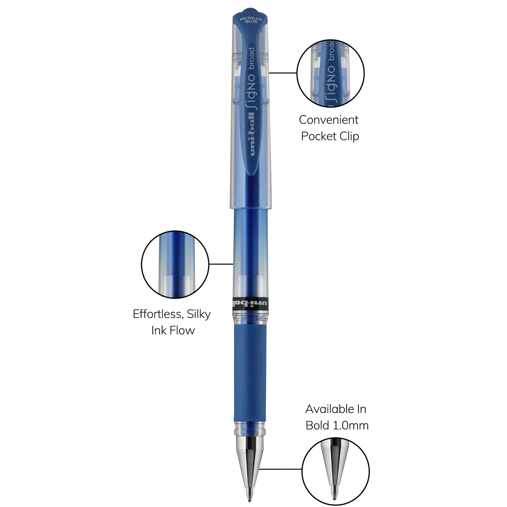 uniball&#x2122; GEL IMPACT 1mm Metallic 3 Color Gel Pen Set
