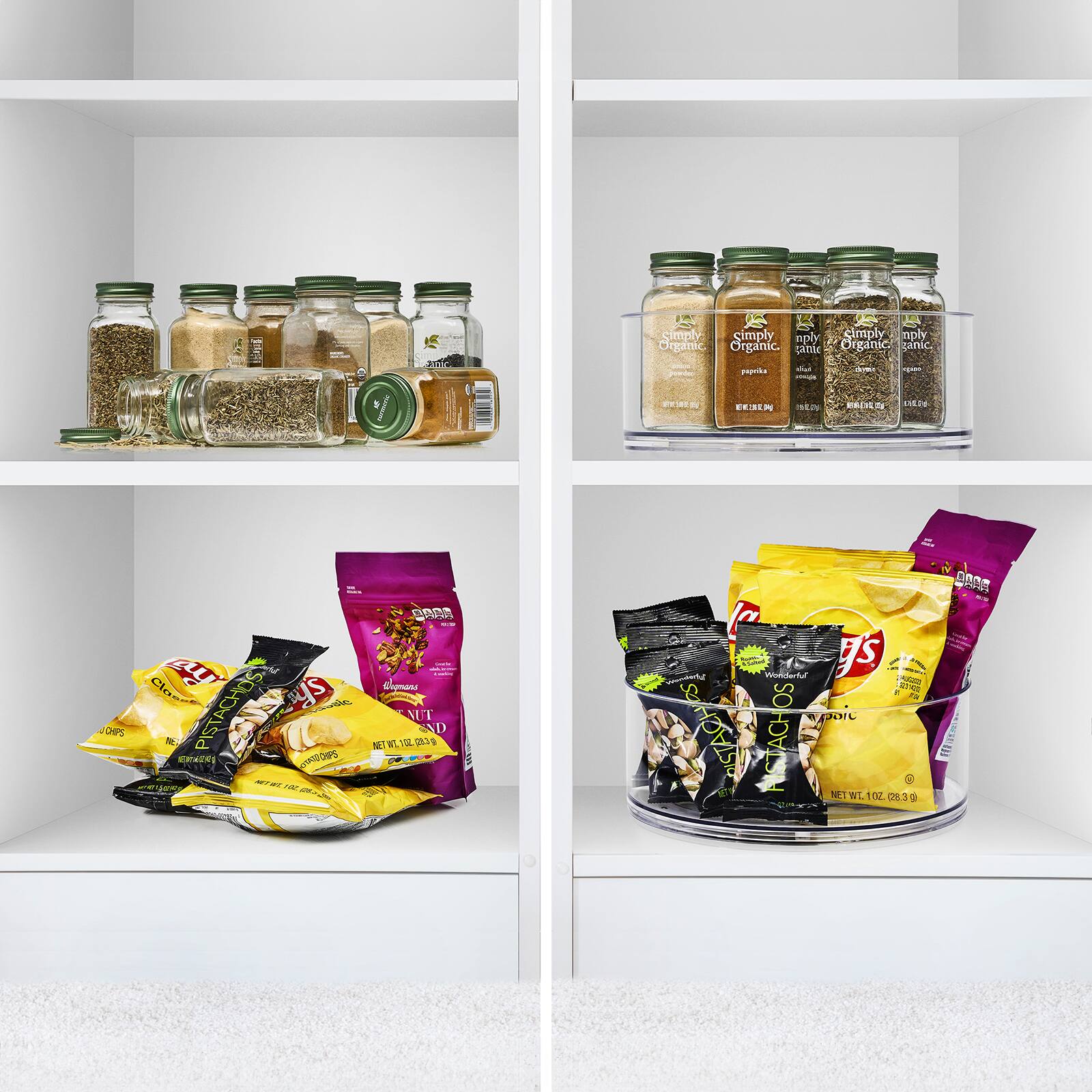 Sorbus 9" Clear Turntable Bins, 2ct.