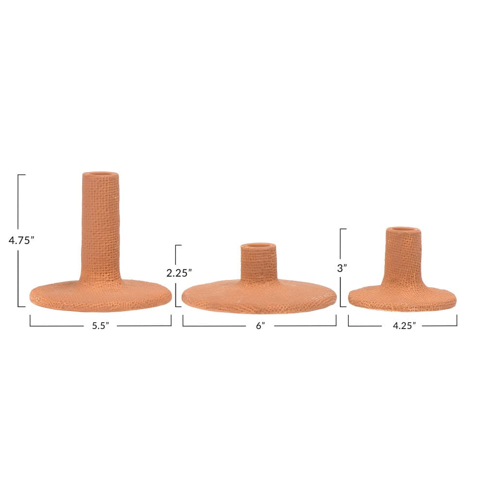 Hello Honey® Stoneware Taper Candle Holder Set