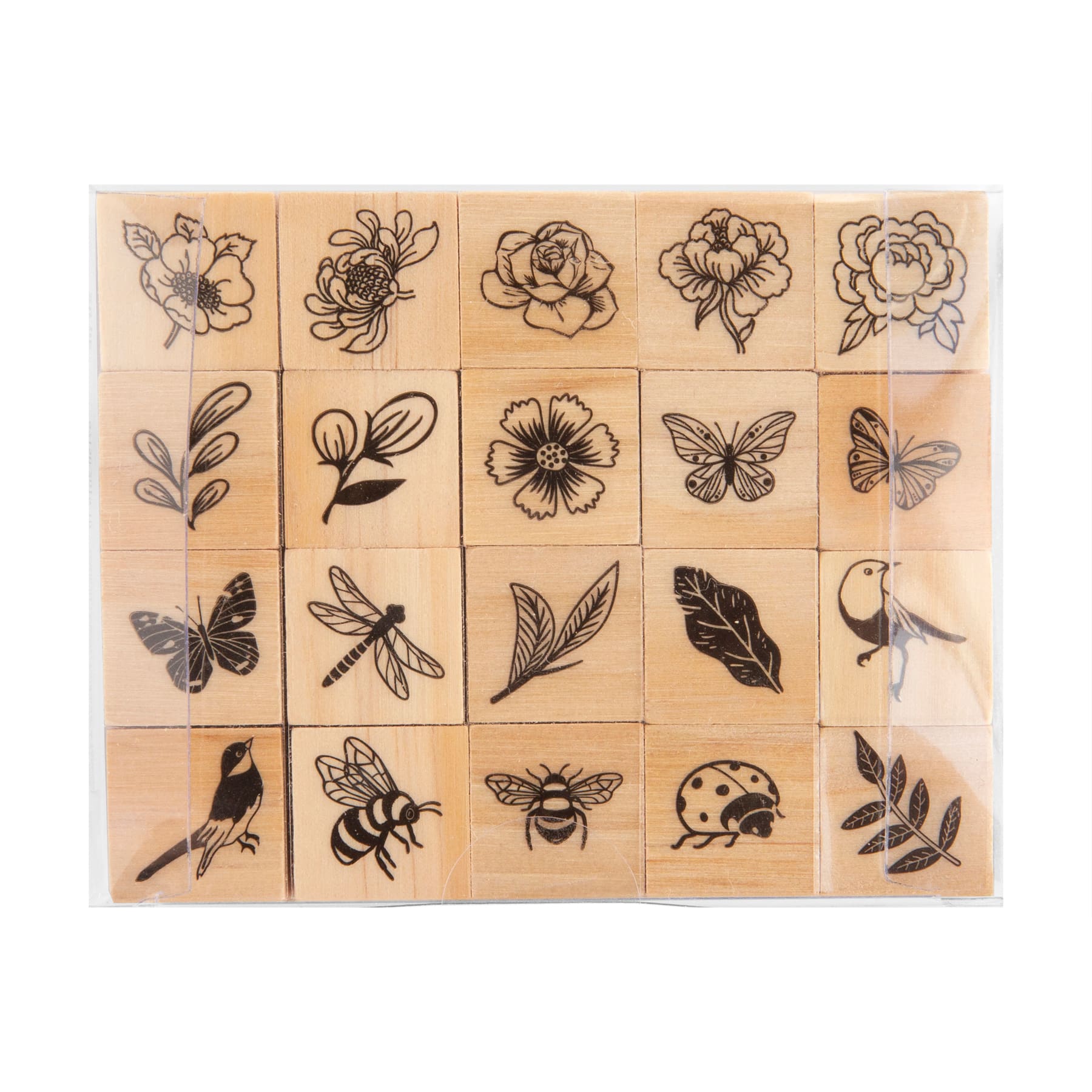 6 Pack: Bugs &#x26; Flowers Wood Stamp Set by Recollections&#xAE;