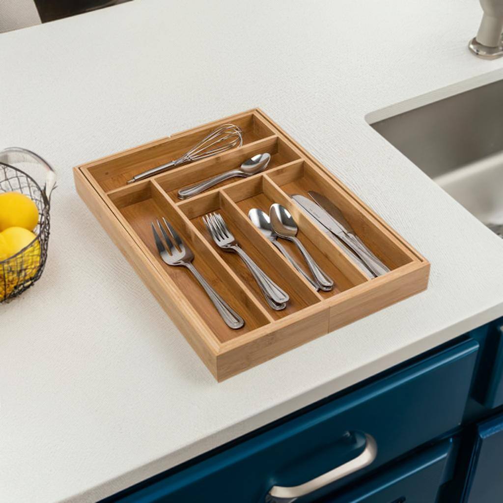Honey Can Do Expandable Large Silverware Bamboo Drawer Organizer