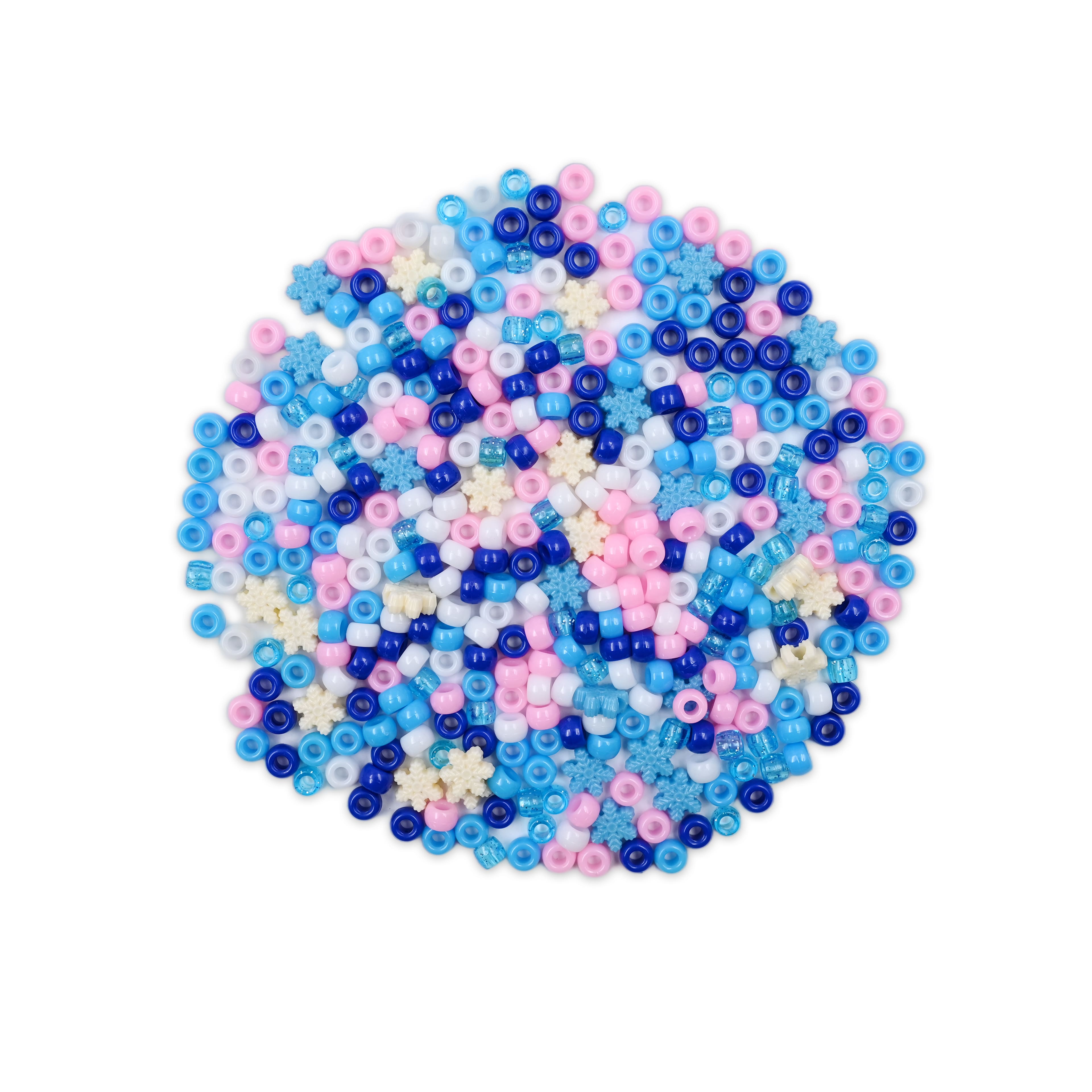 Blue, White &#x26; Pink Snowflake Bead Mix by Creatology&#x2122;