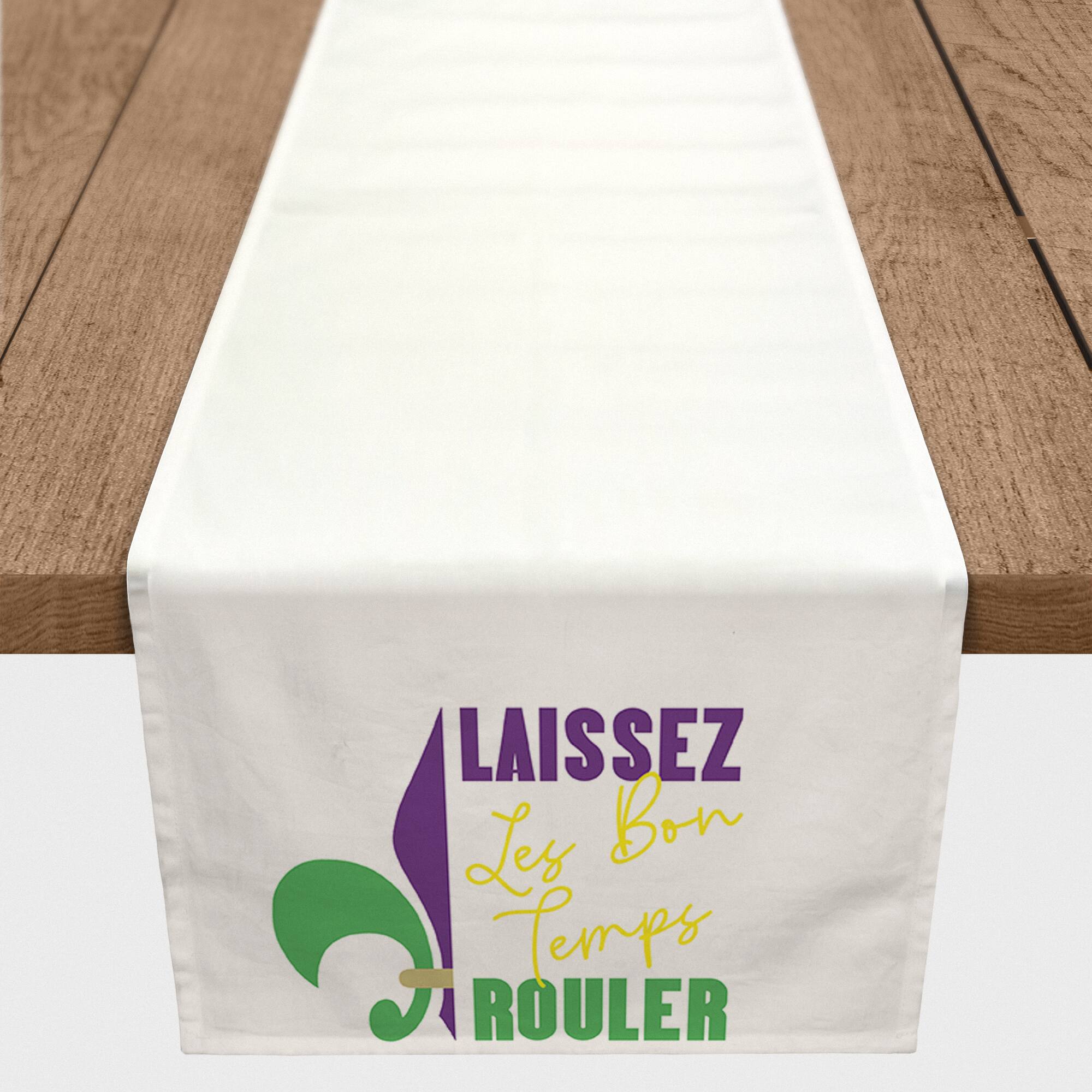 72&#x22; Laissez Les Bon Temps Rouler Mardi Gras Table Runner