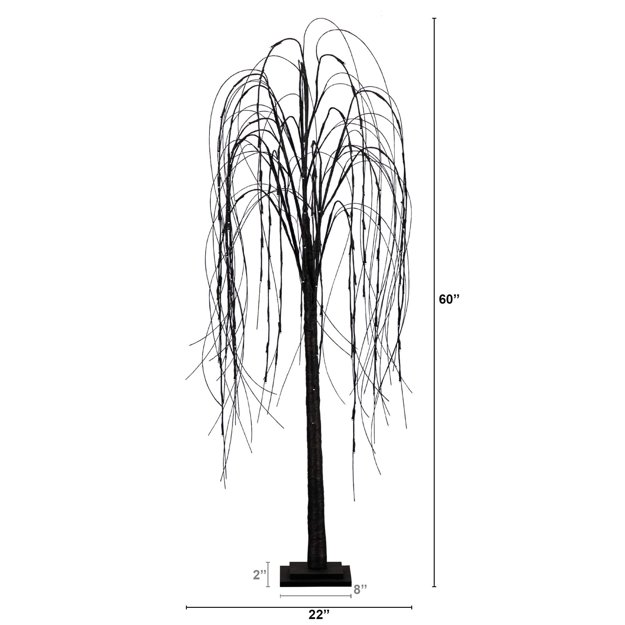 5ft. Orange &#x26; Purple LED Pre-Lit Halloween Black Willow Artificial Fall Tree