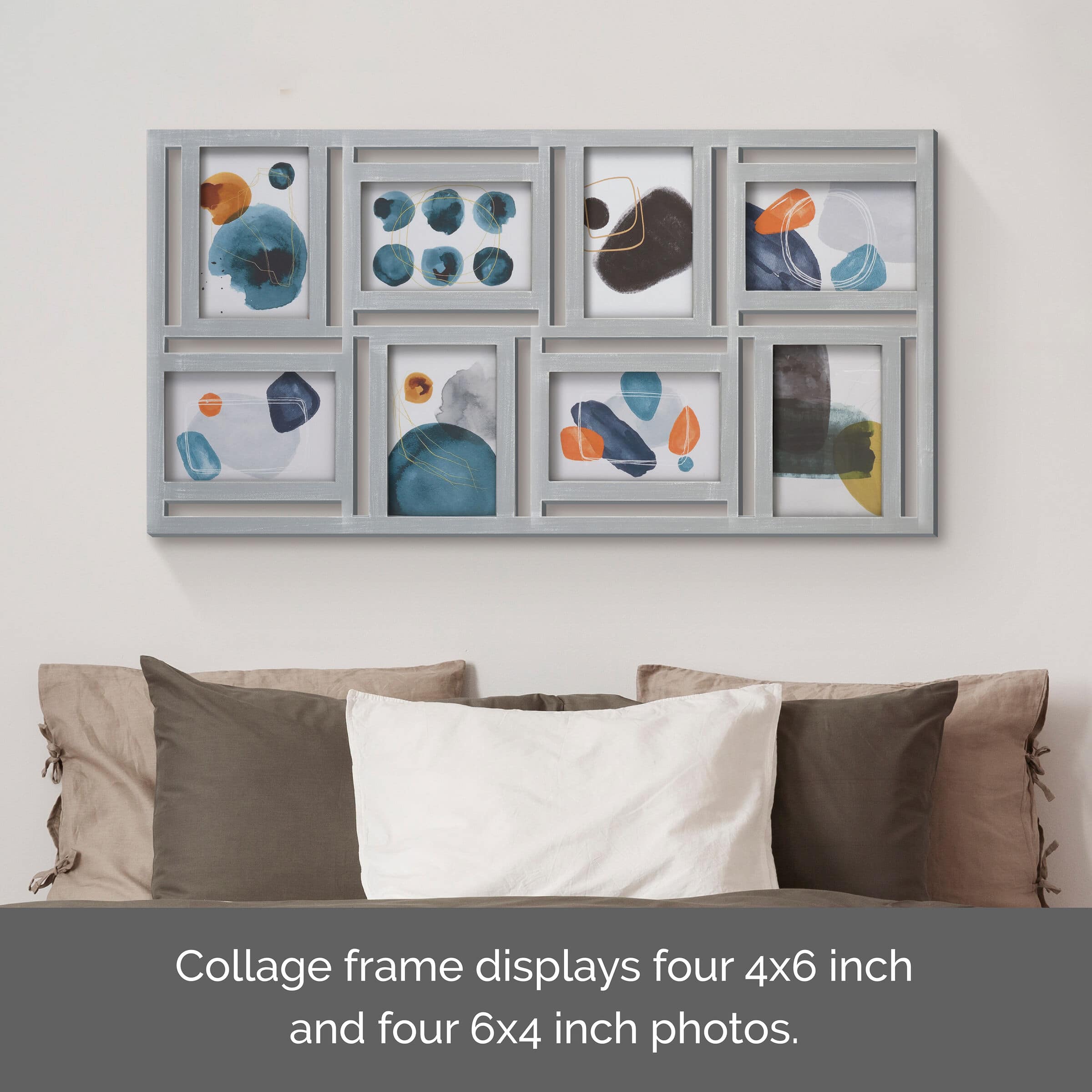 Melannco 8 Opening Distressed Gray 25&#x22; x 15&#x22; Collage Frame