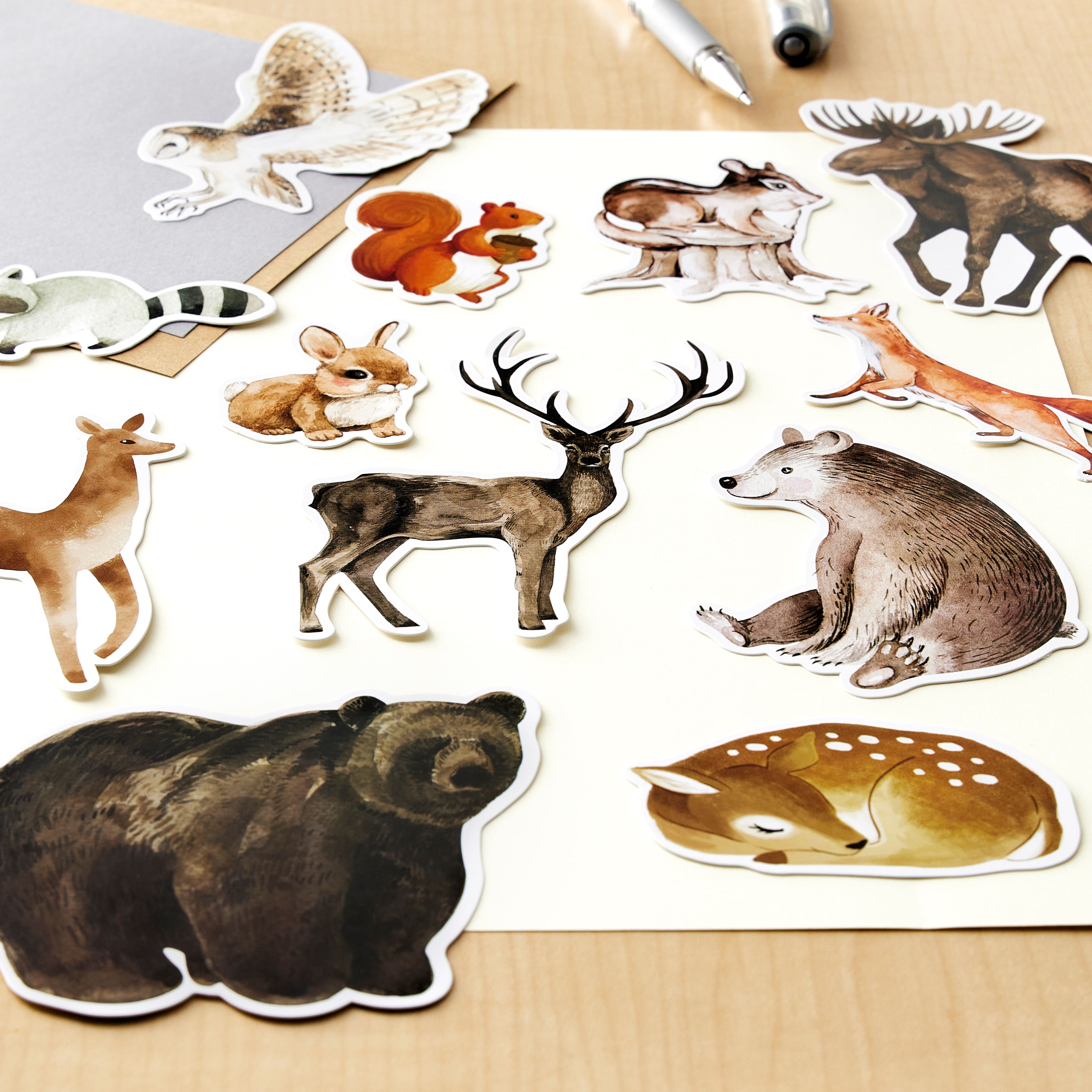 12 Pack: Woodland Animals Die Cut Stickers by Recollections™
