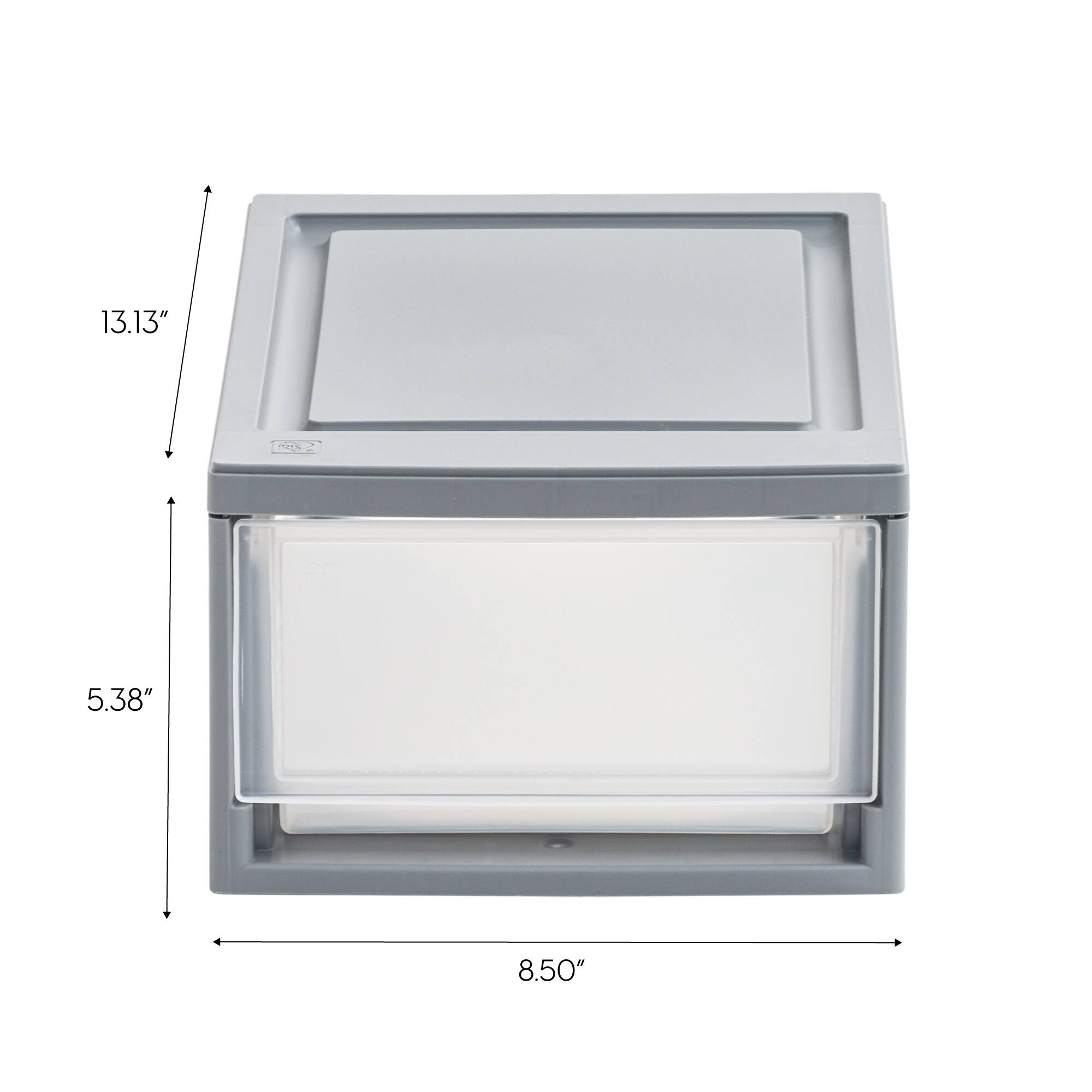 IRIS® 6qt. Gray Stackable Storage Bin with Clear Drawer