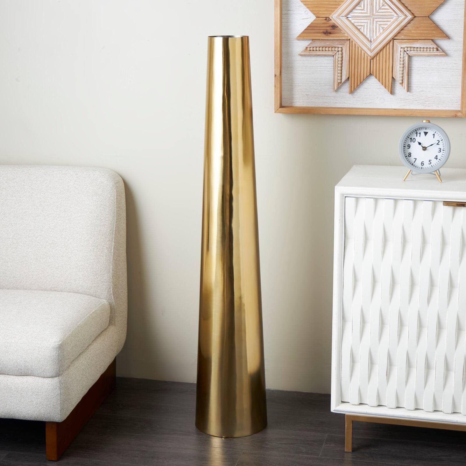48" Glam Gold Tall Stainless Steel Vase