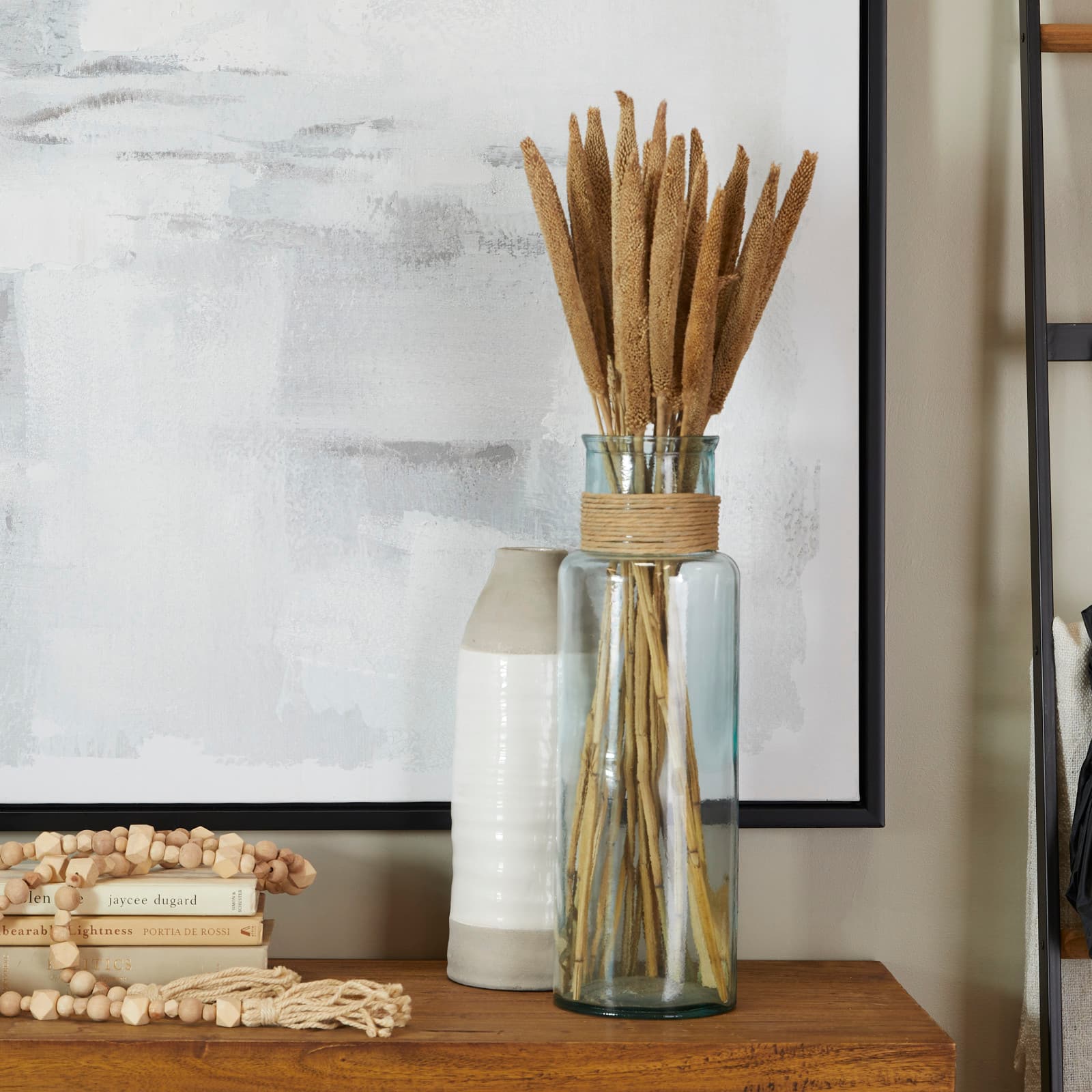 Dried Plant Bunny Tail Natural Foliage with Long Stems