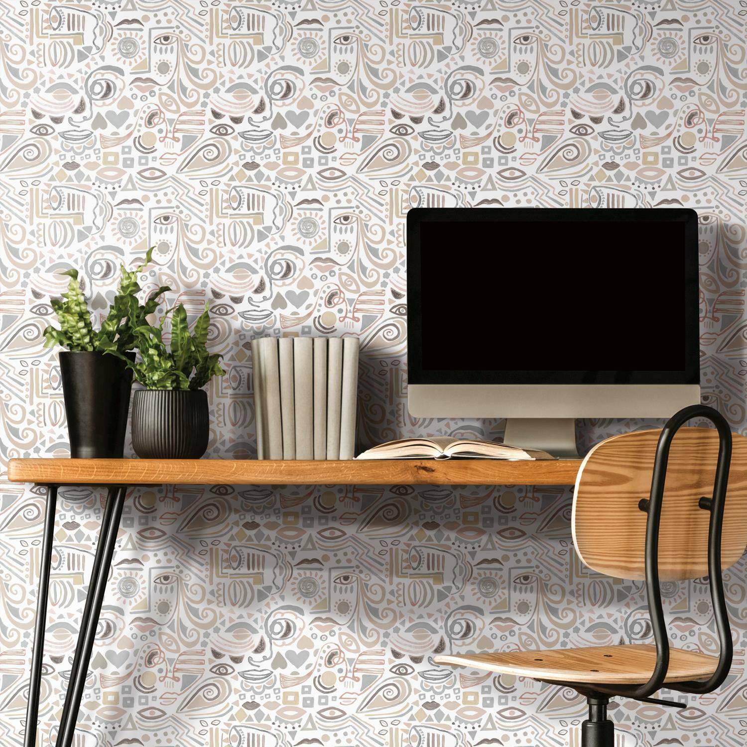 RoomMates Mod Faces Peel &#x26; Stick Wallpaper