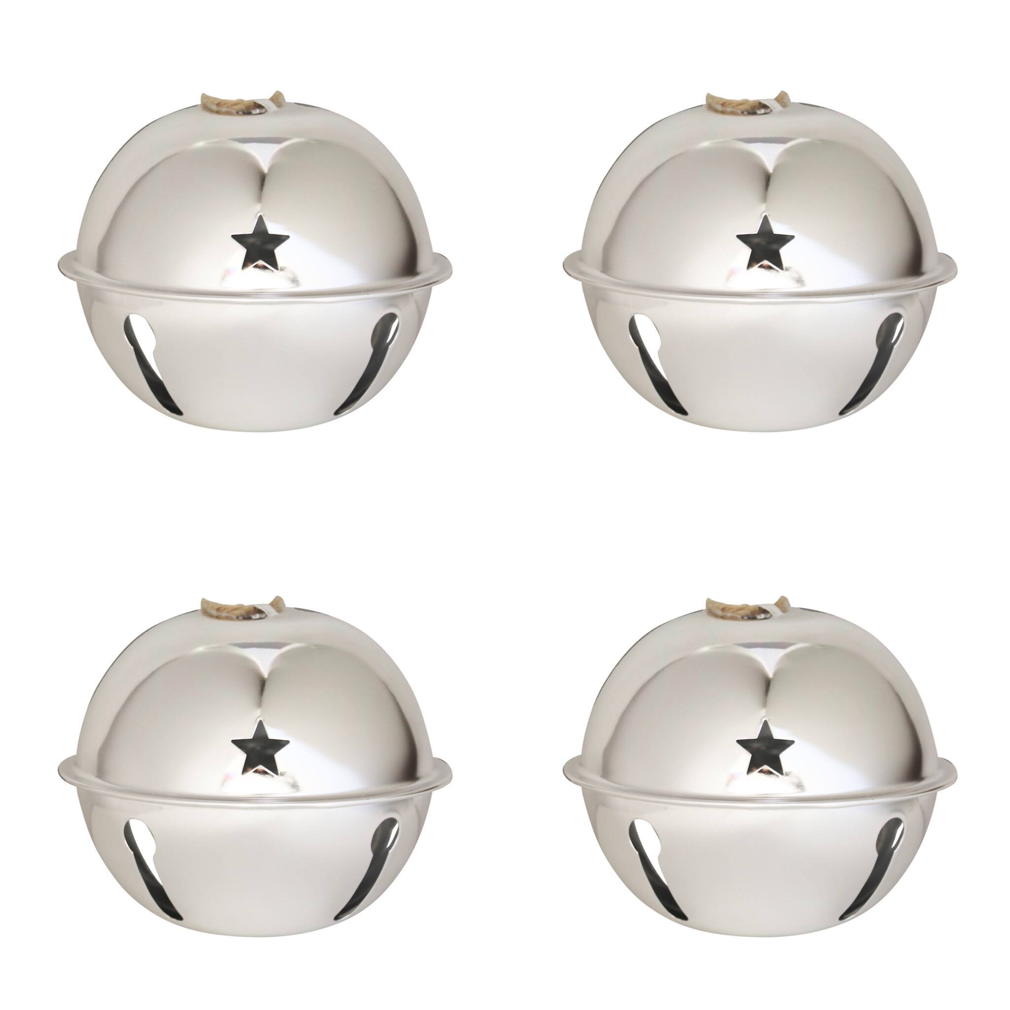 Haute Decor 4ct. 4.7&#x22; Nesting Jingle Bell Ornaments